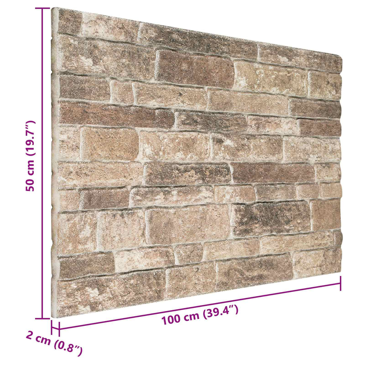 Zidne panele 10 pcs Šareni 100 x 50 cm EPS pjena