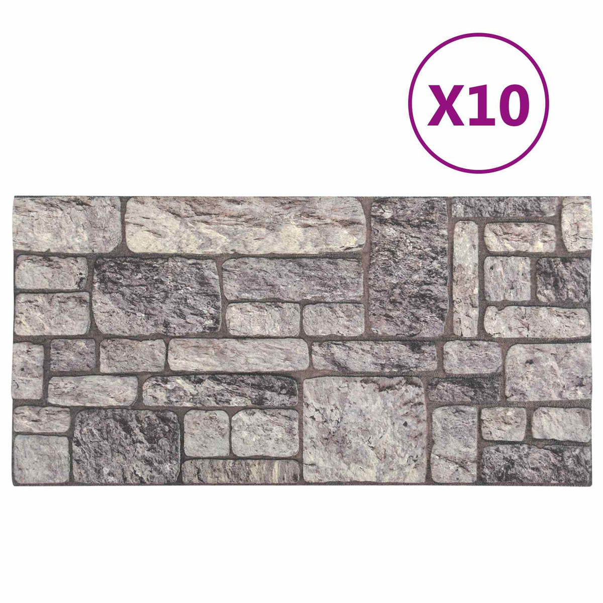 Zidne panele 10 pcs Siva i bijela 100 x 50 cm EPS pjena