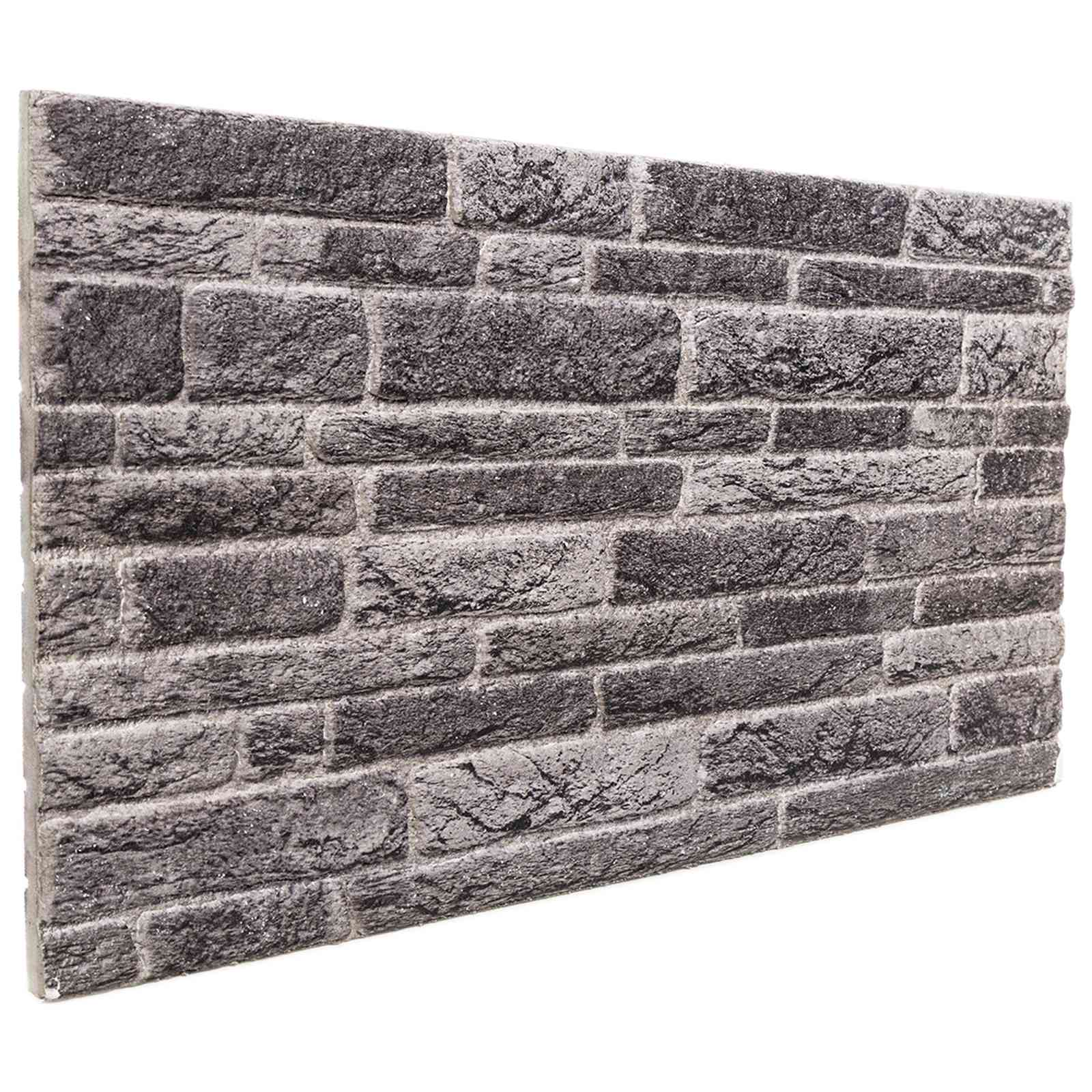 Zidne panele 10 pcs Antracit 100 x 50 cm EPS pjena