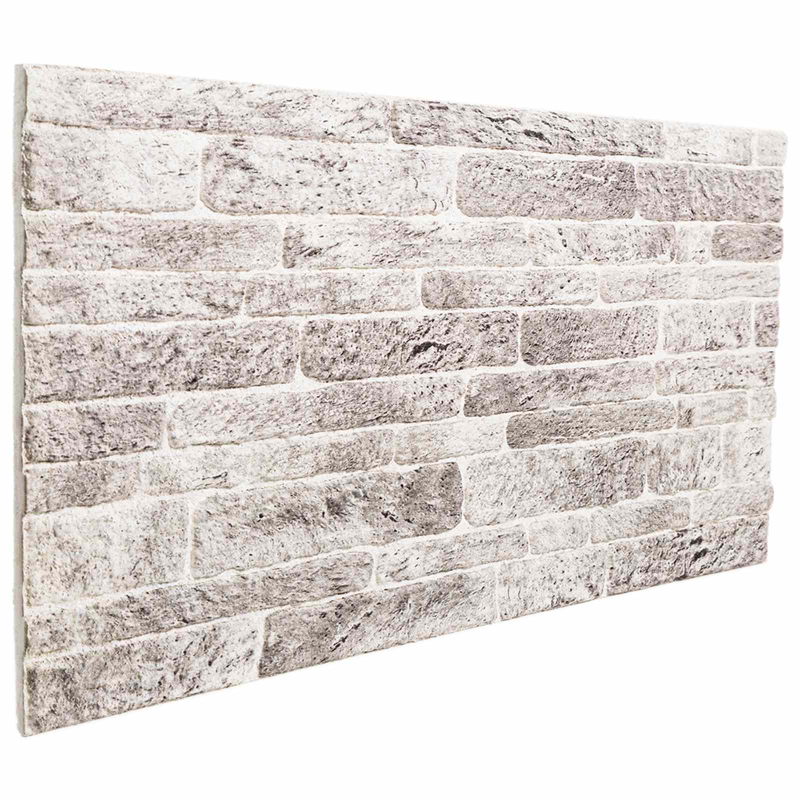 Zidne panele 10 pcs Svijetlo siva i bijela. 100 x 50 cm
