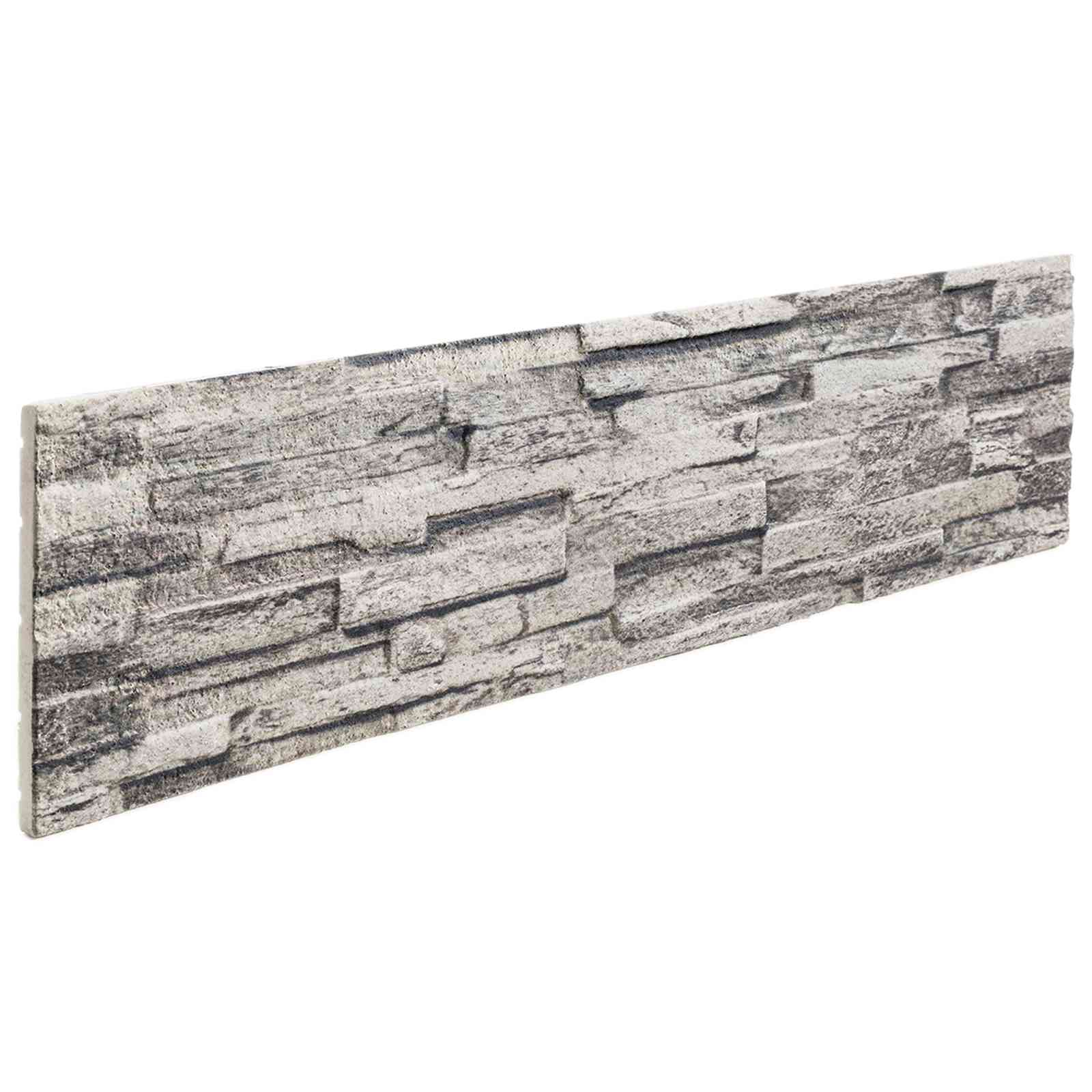 Zidne panele 10 pcs Svijetlo siva 100 x 25 cm EPS pjena