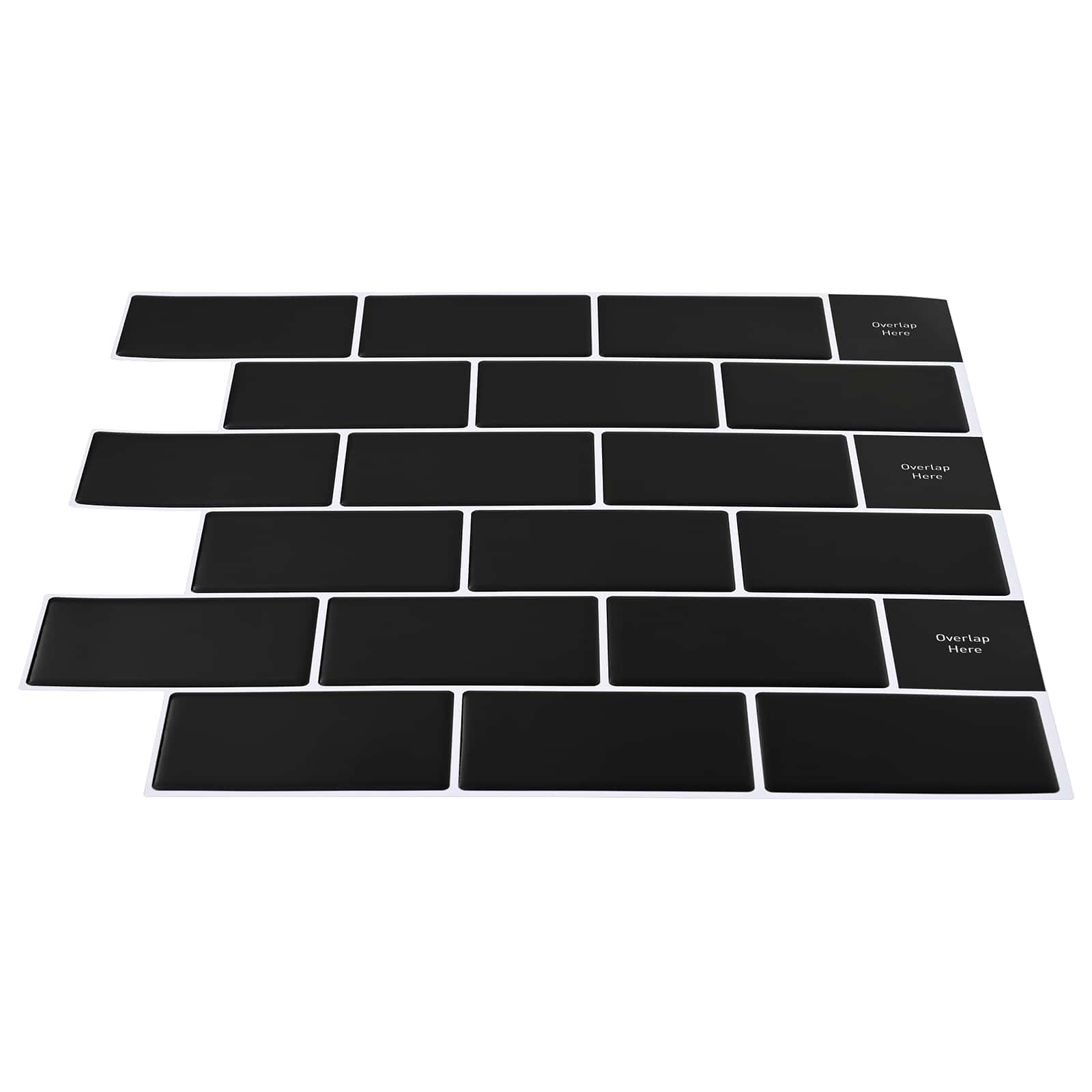 Subway pločica 20 pcs Crna 30 x 30 cm Poliuretan i PET
