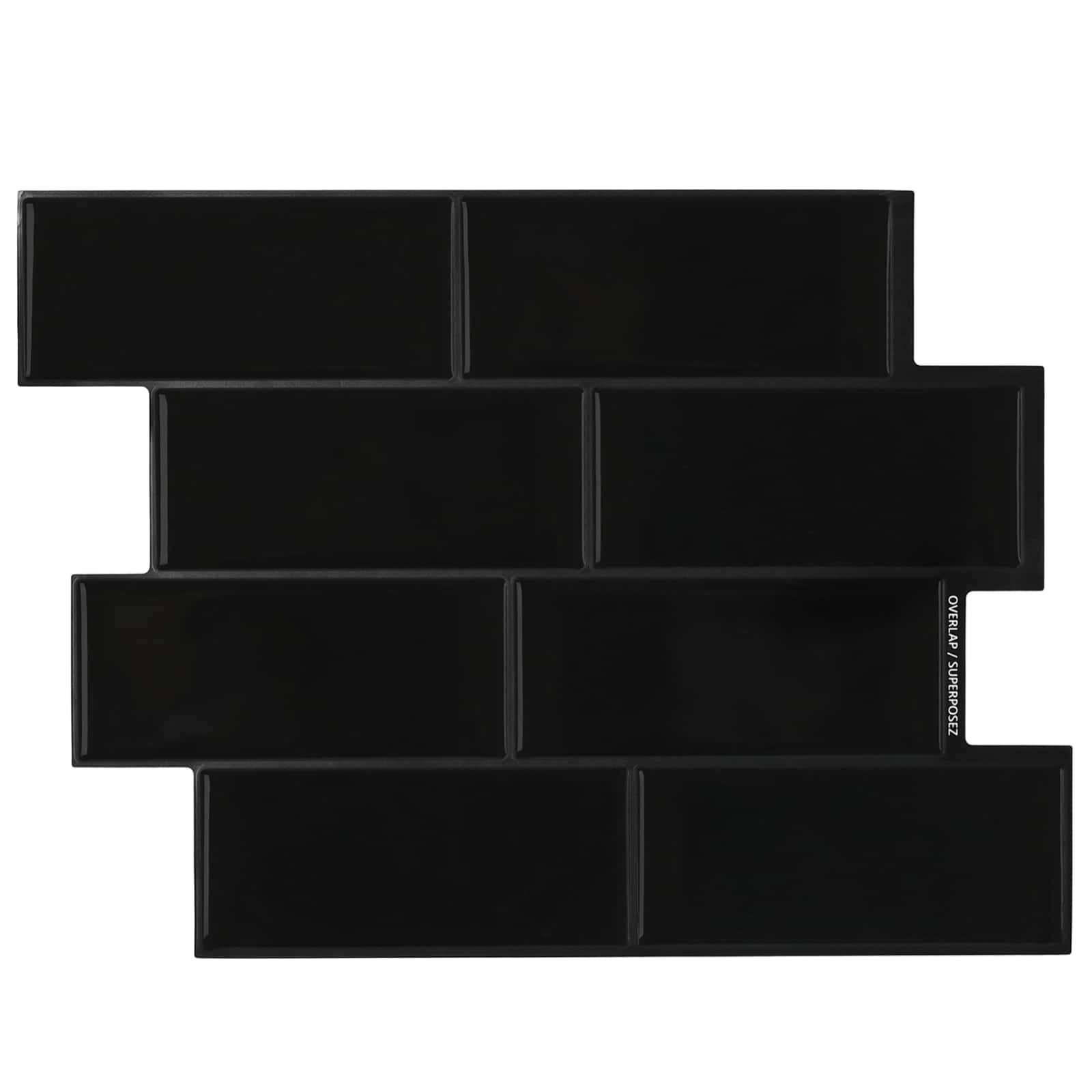 Subway pločica 50 pcs Crna 29 x 21 cm Poliuretan i PET