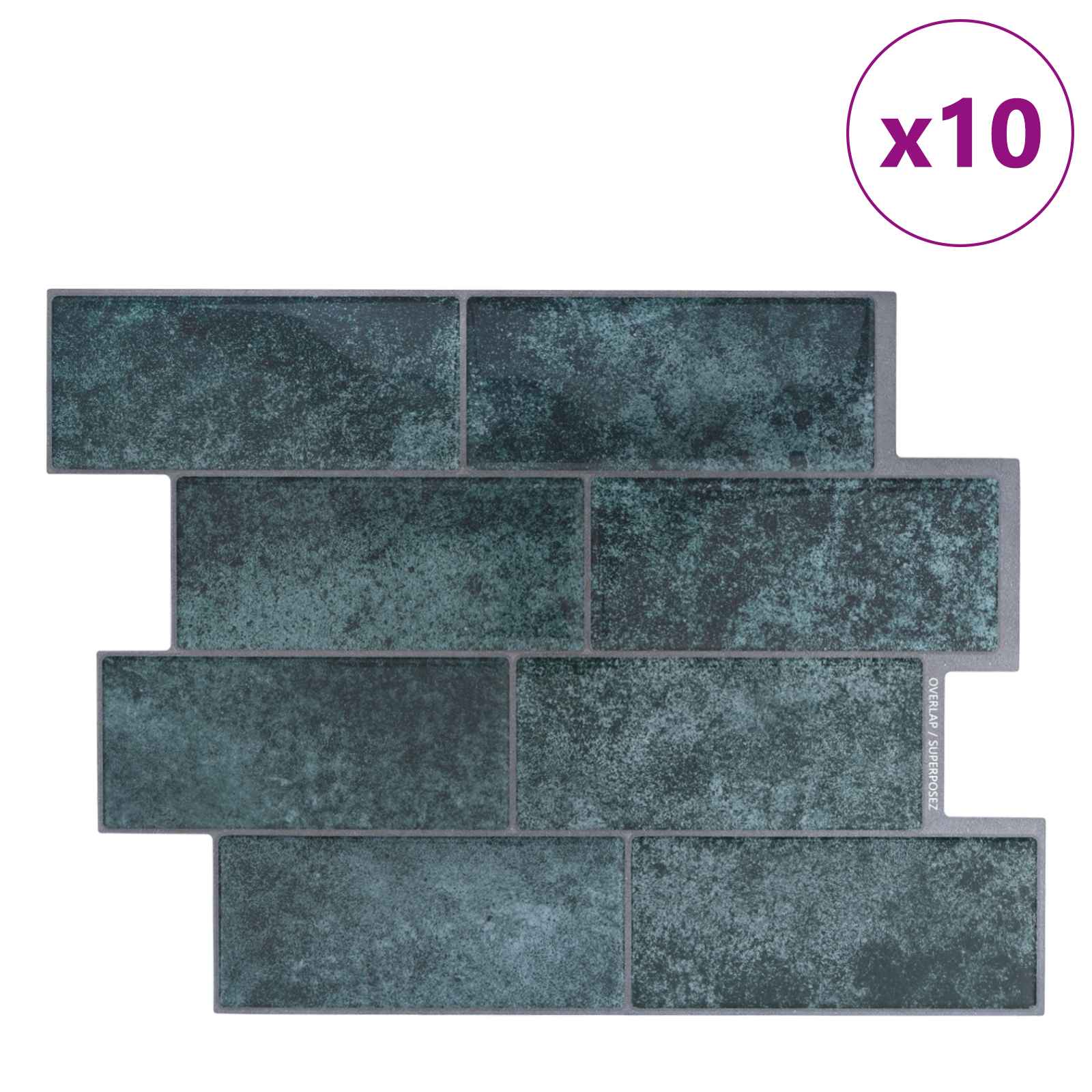 Subway pločica 10 pcs Plava Zelena 29 x 21 cm Poliuretan i PET