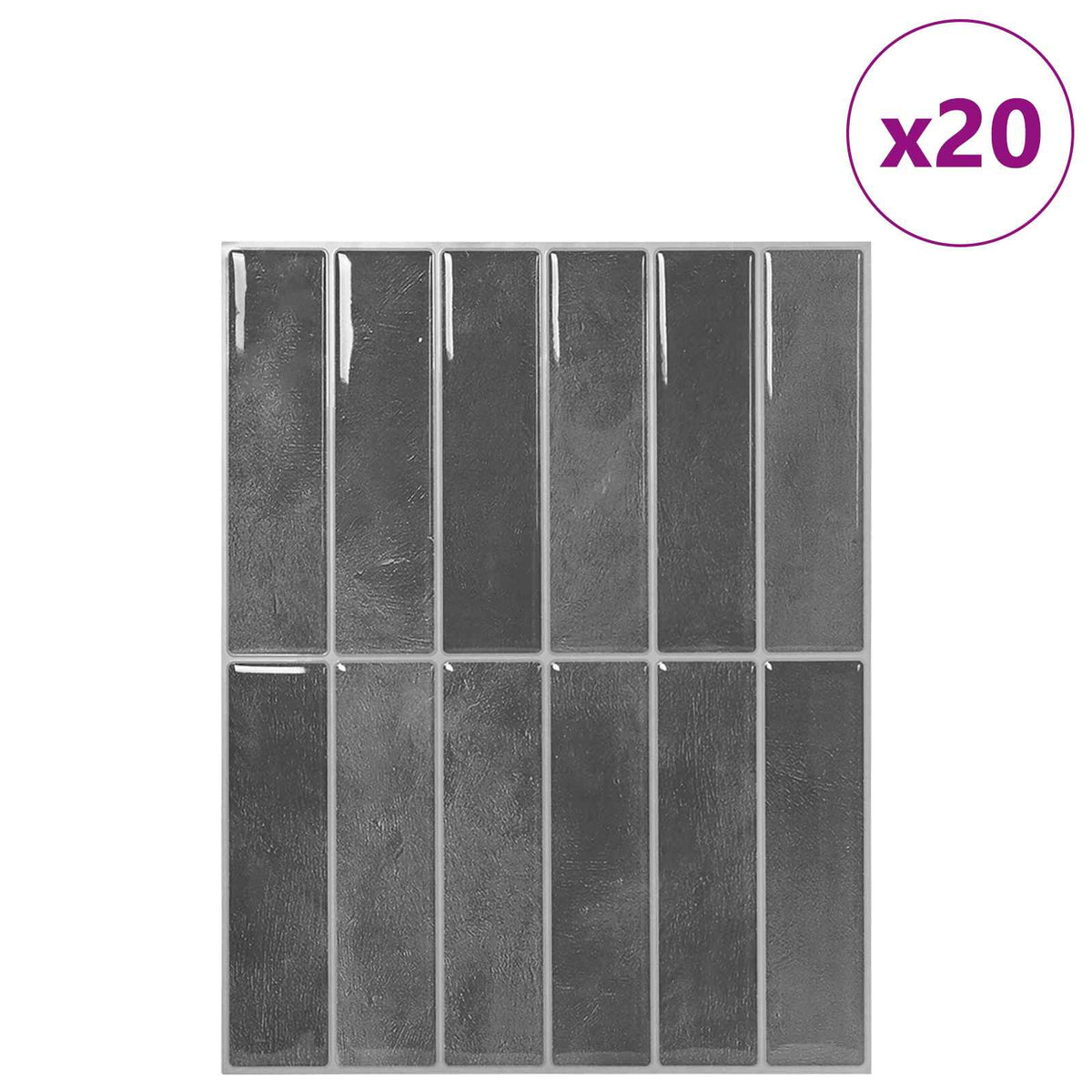 Pravougaona keramika 20 pcs Siva 29 x 23 x 0,08 cm