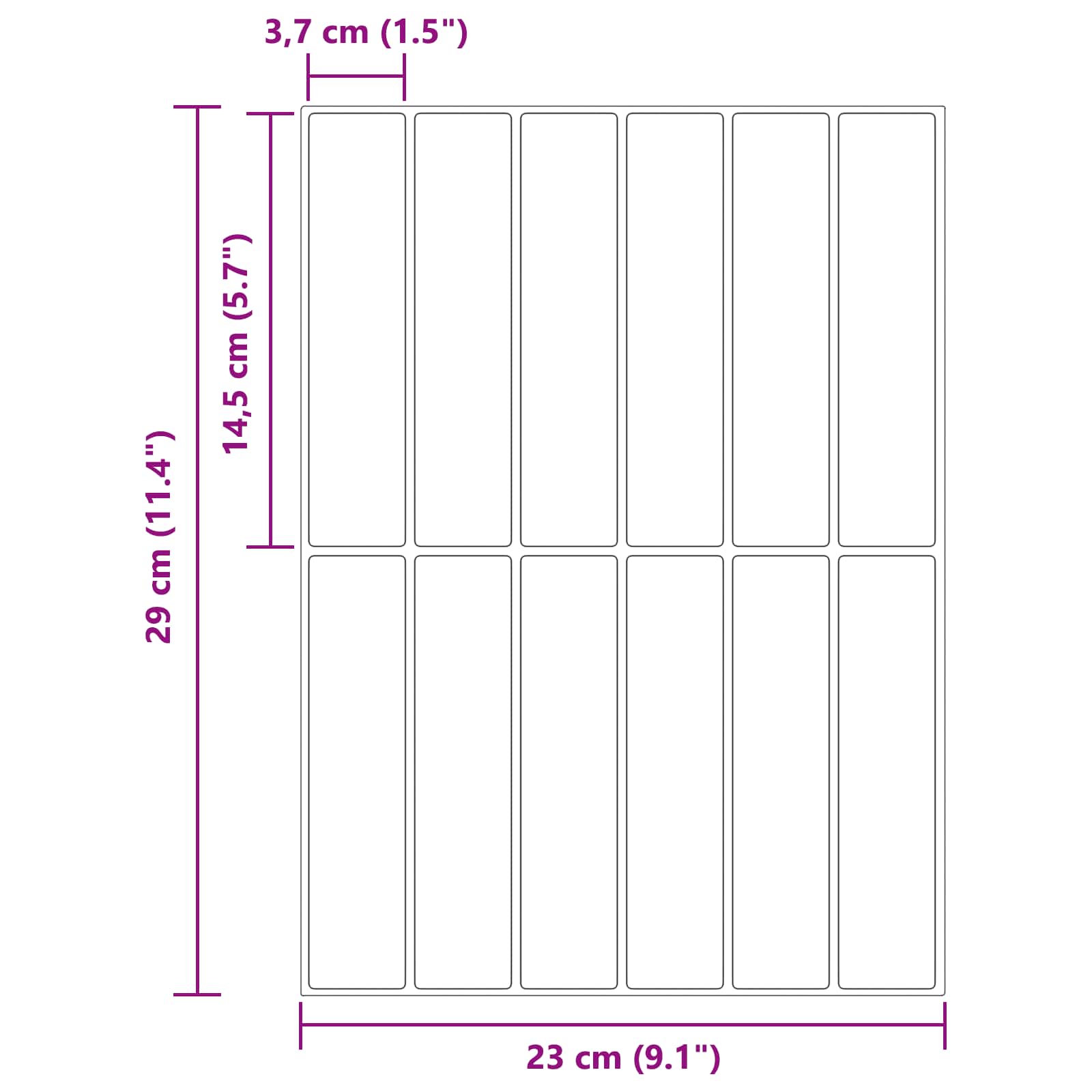 Pravougaona keramika 20 pcs Bež kava 29 x 23 x 0,08 cm