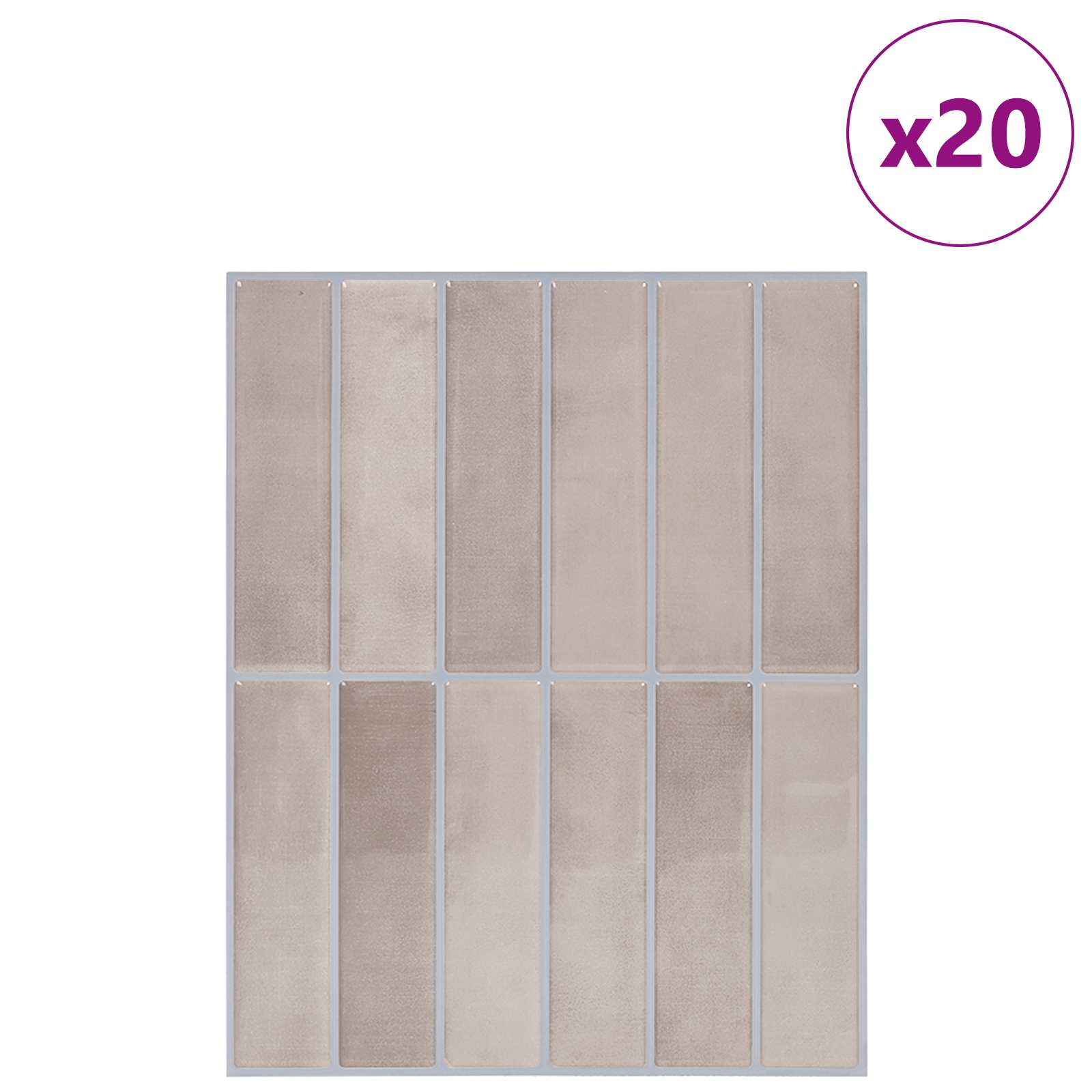 Pravougaona keramika 20 pcs Bež kava 29 x 23 x 0,08 cm