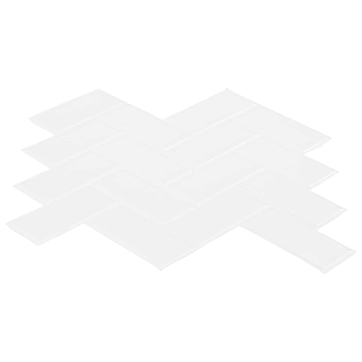 Pločica riblja kost 10 pcs Bijela 30 x 30 cm Poliuretan i PET