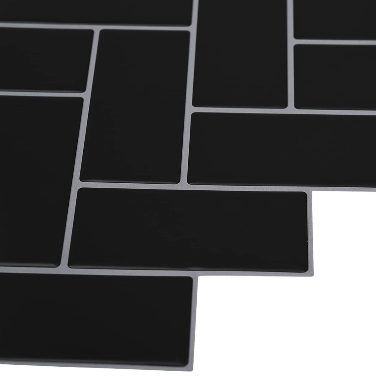 Pločica riblja kost 10 pcs Crna 30 x 30 cm Poliuretan i PET