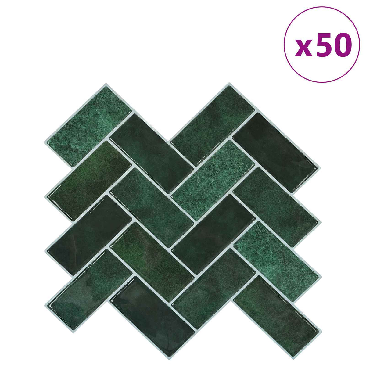 Pločica riblja kost 50 pcs Tamnozelena 30 x 30 cm