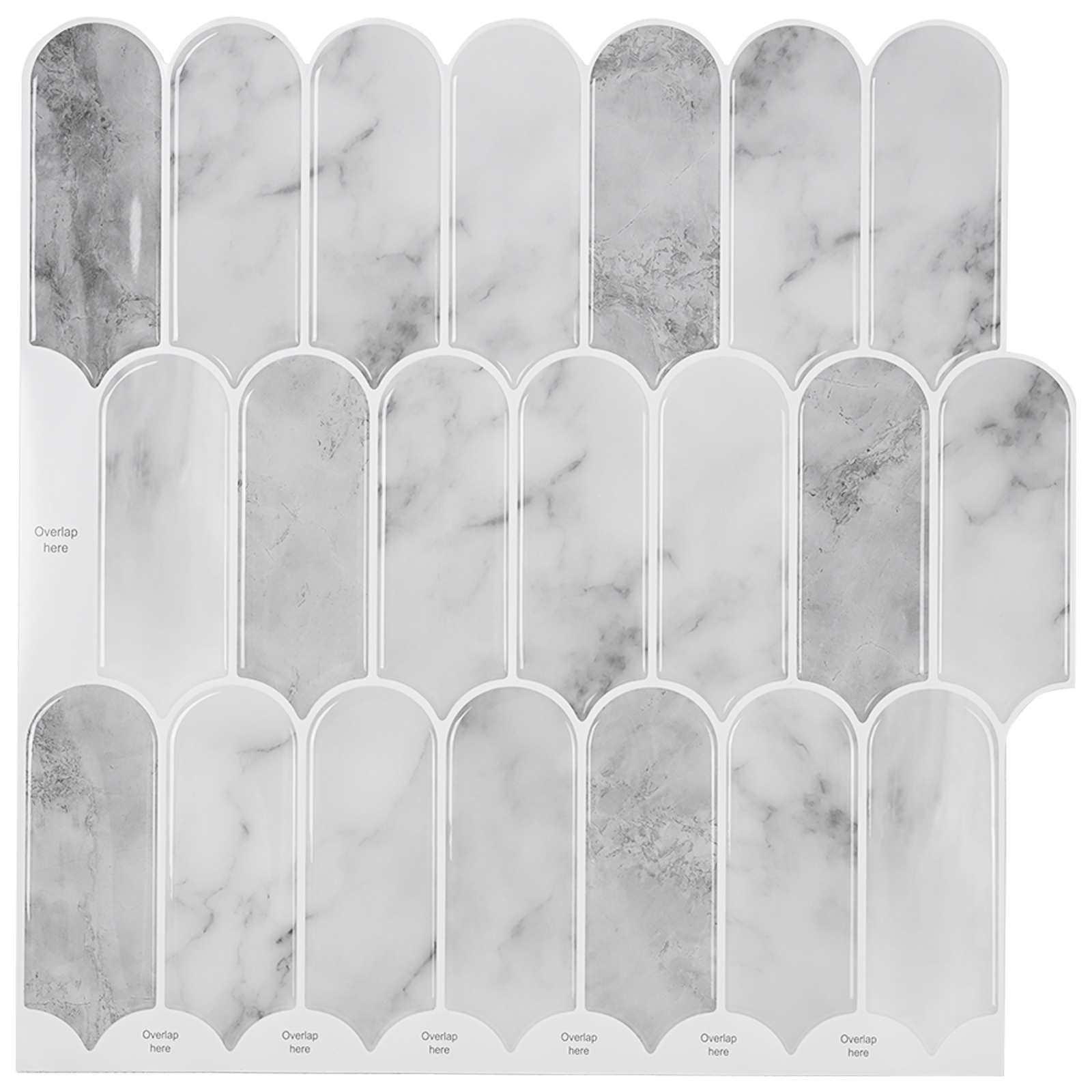 Pernata pločica 50 pcs Sivi mramor 30 x 30 cm Poliuretan i PET