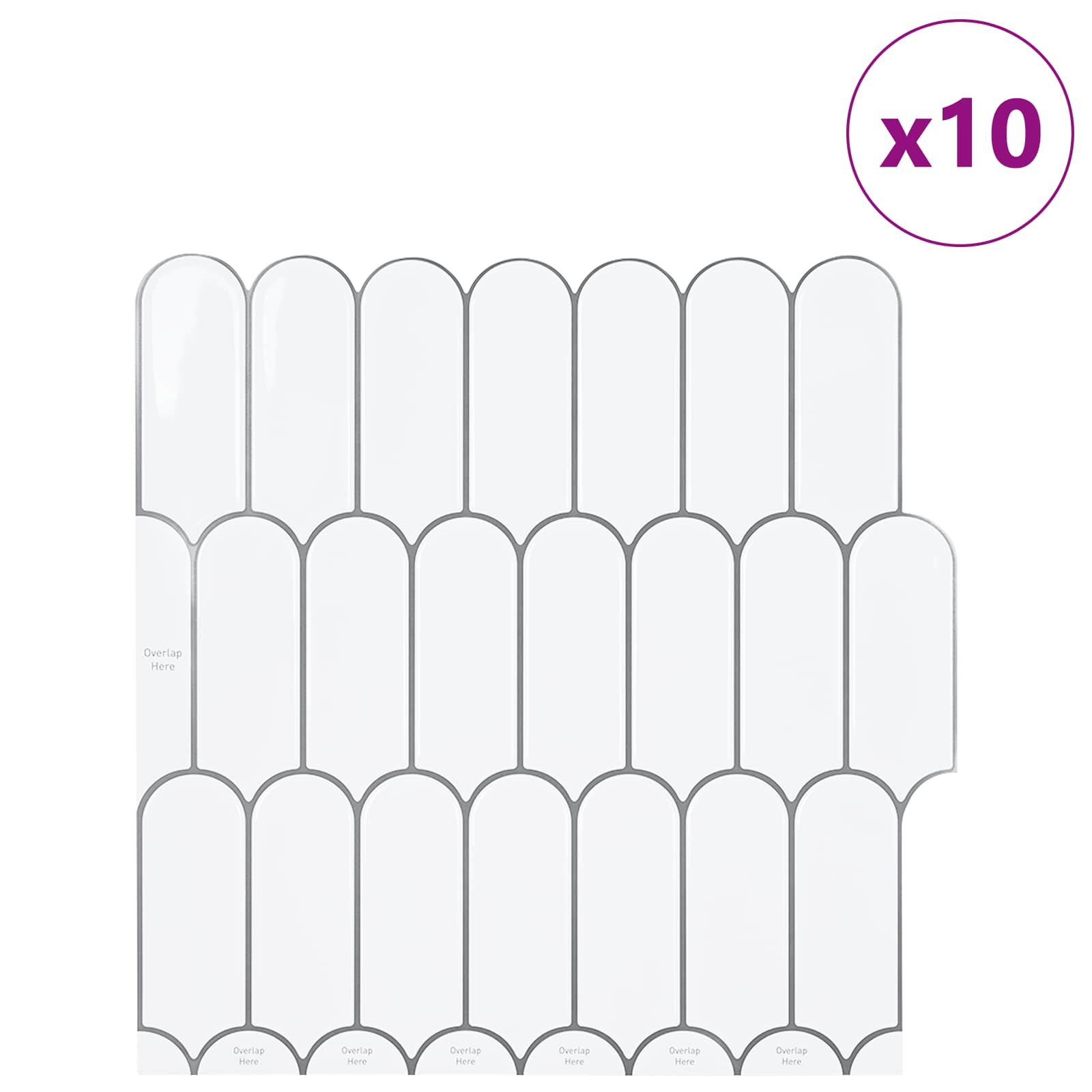 Pernata pločica 10 pcs Bijela siva 30 x 30 cm Poliuretan i PET