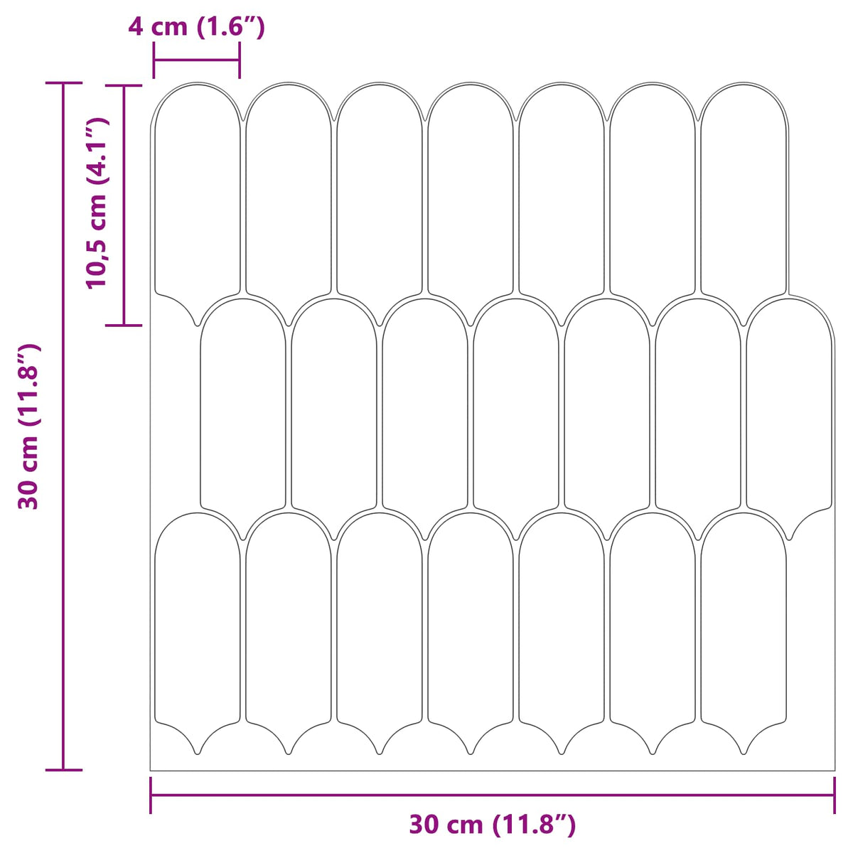 Pernata pločica 20 pcs Bijela siva 30 x 30 cm Poliuretan i PET