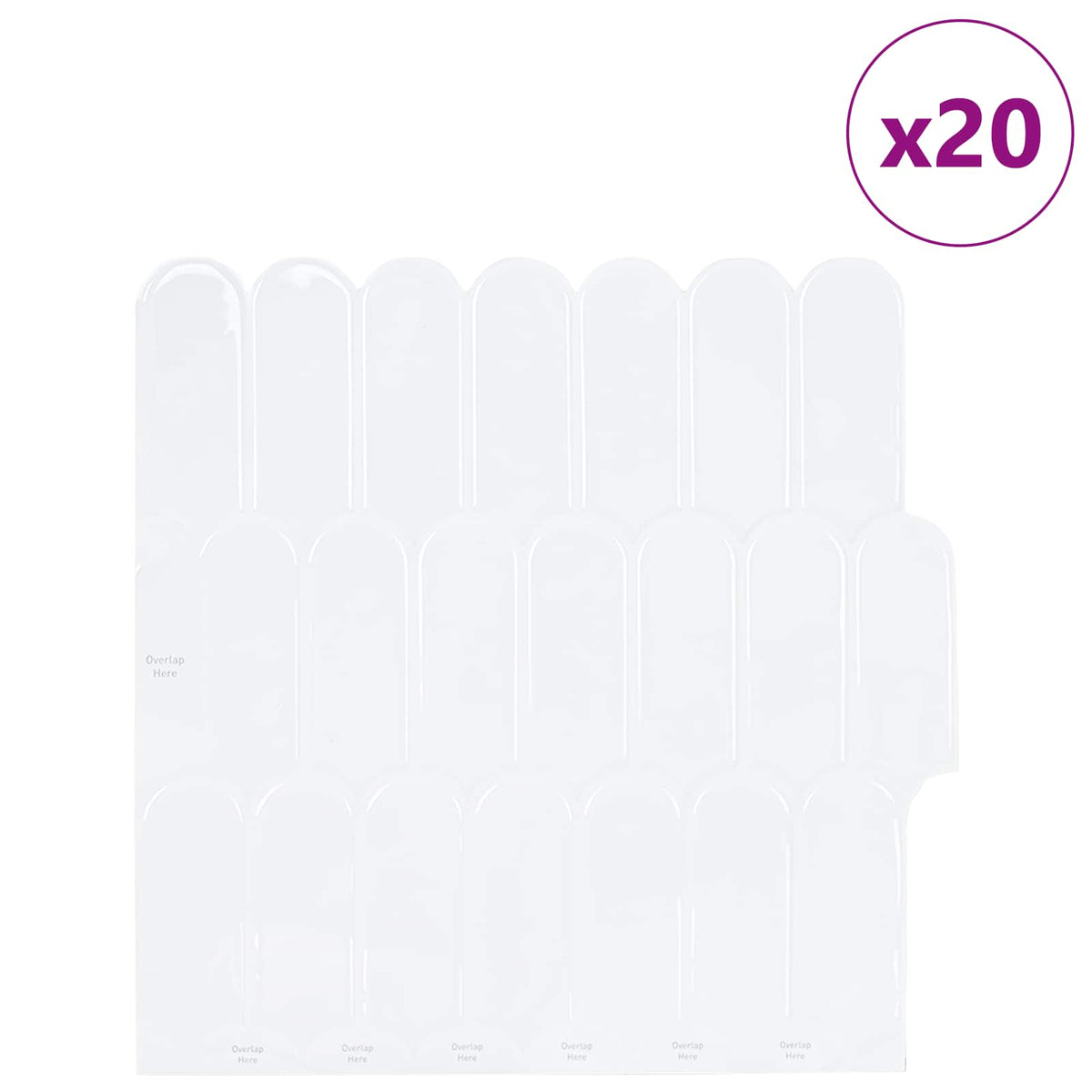 Pernata pločica 20 pcs Bijela 30 x 30 cm Poliuretan i PET