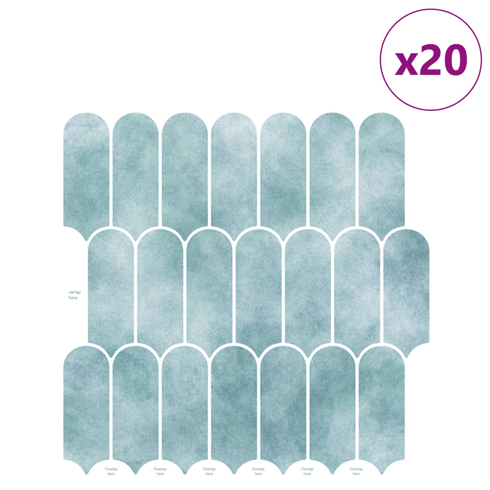 Pernata pločica 20 pcs Zelena 30 x 30 cm Poliuretan i PET