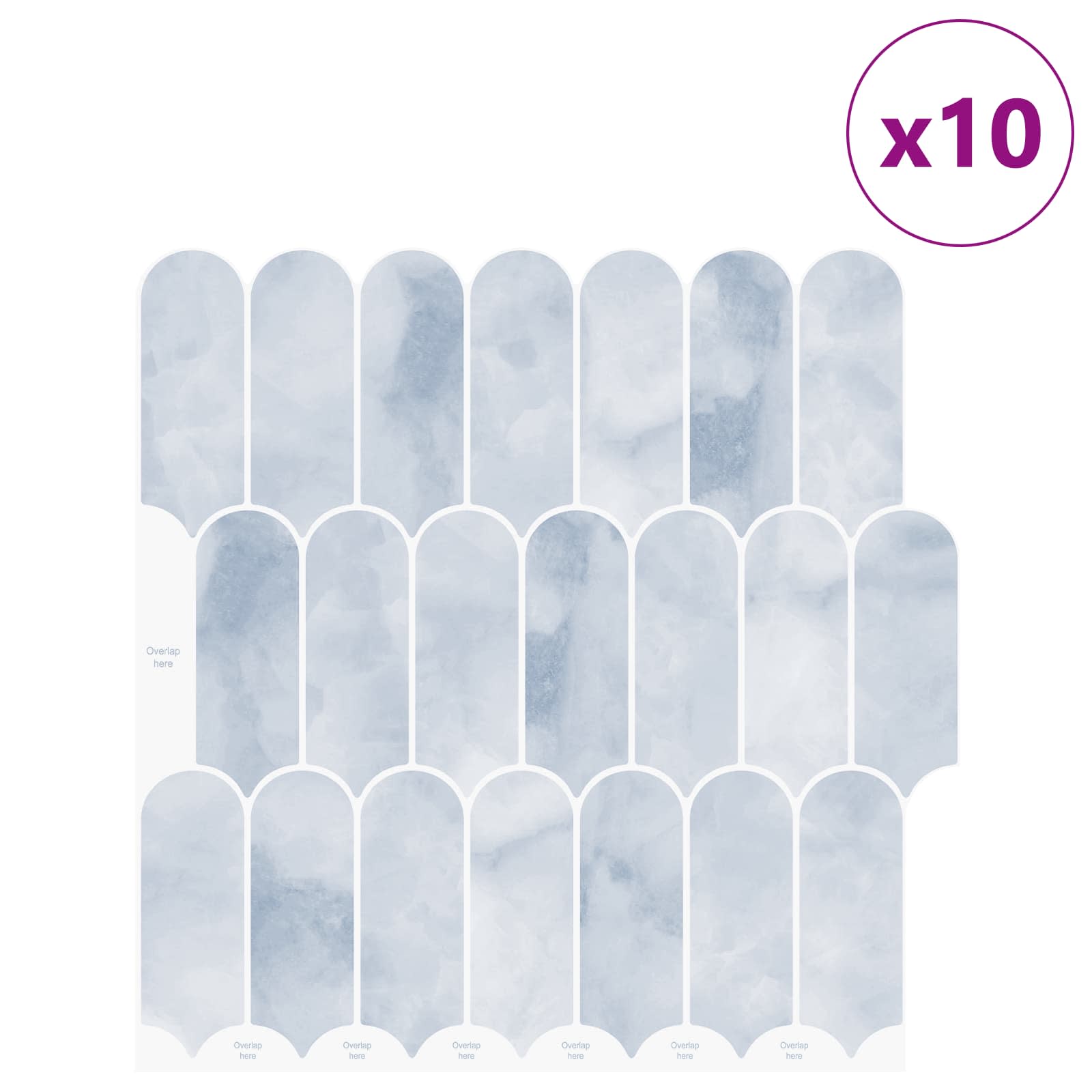 Pernata pločica 10 pcs Svjetloplava 30 x 30 cm Poliuretan i PET