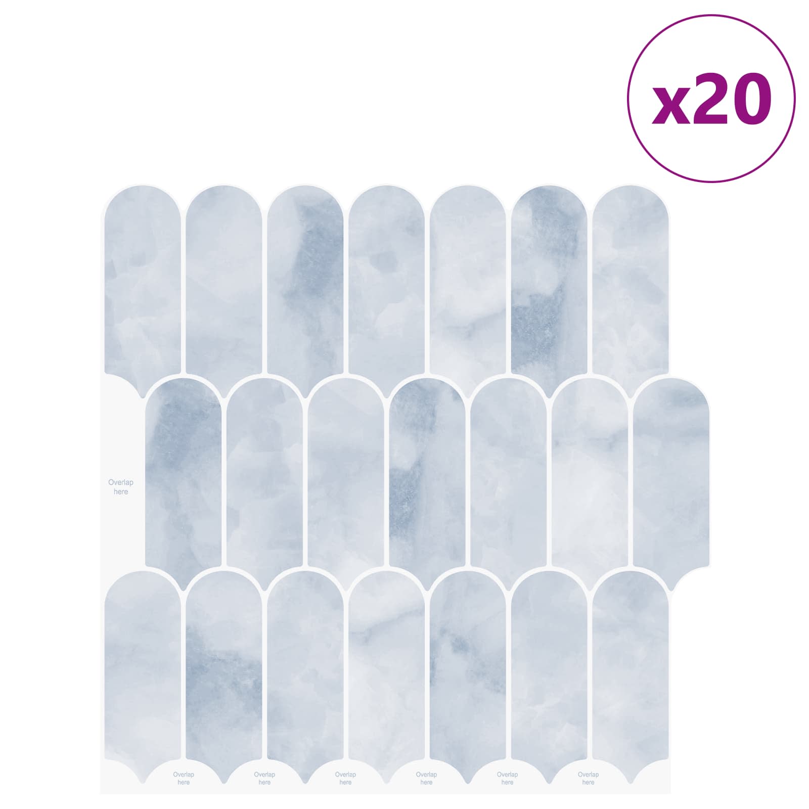 Pernata pločica 20 pcs Svjetloplava 30 x 30 cm Poliuretan i PET