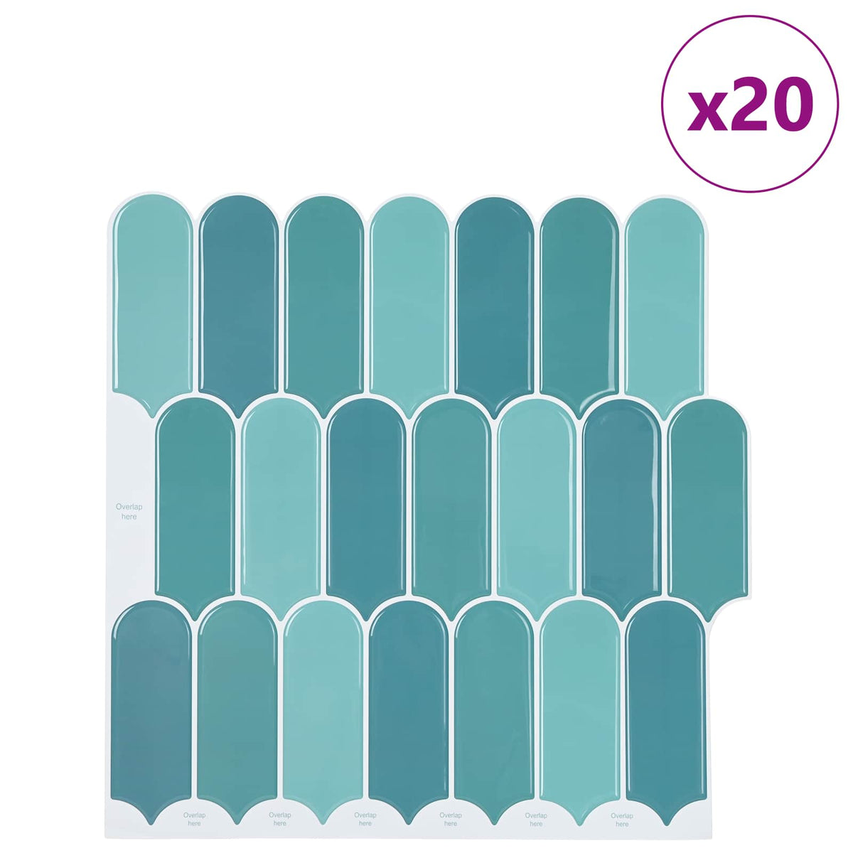 Pernata pločica 20 pcs Plava 30 x 30 cm Poliuretan i PET