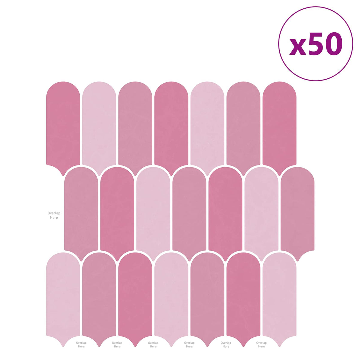 Pernata pločica 50 pcs Ružičasta 30 x 30 cm Poliuretan i PET