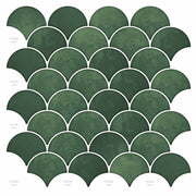 Pločica riblje ljuske 50 pcs Tamnozelena 30 x 30 cm