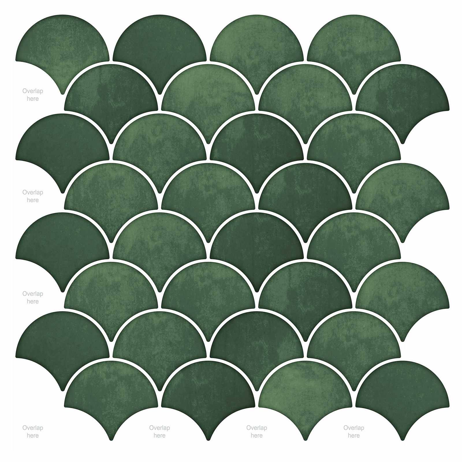 Pločica riblje ljuske 50 pcs Tamnozelena 30 x 30 cm