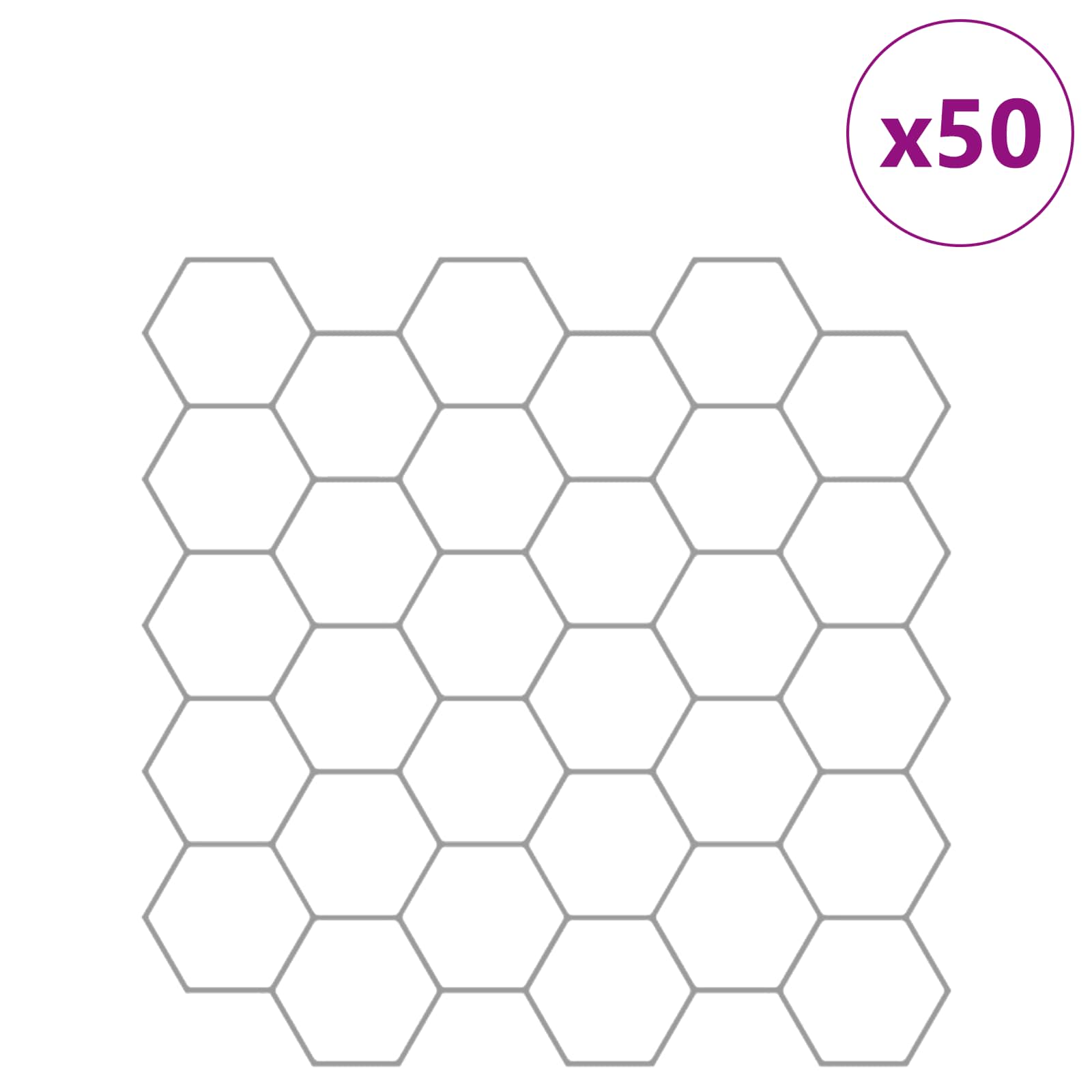 Heksagonska pločica 50 pcs Bijela siva 30 x 30 cm
