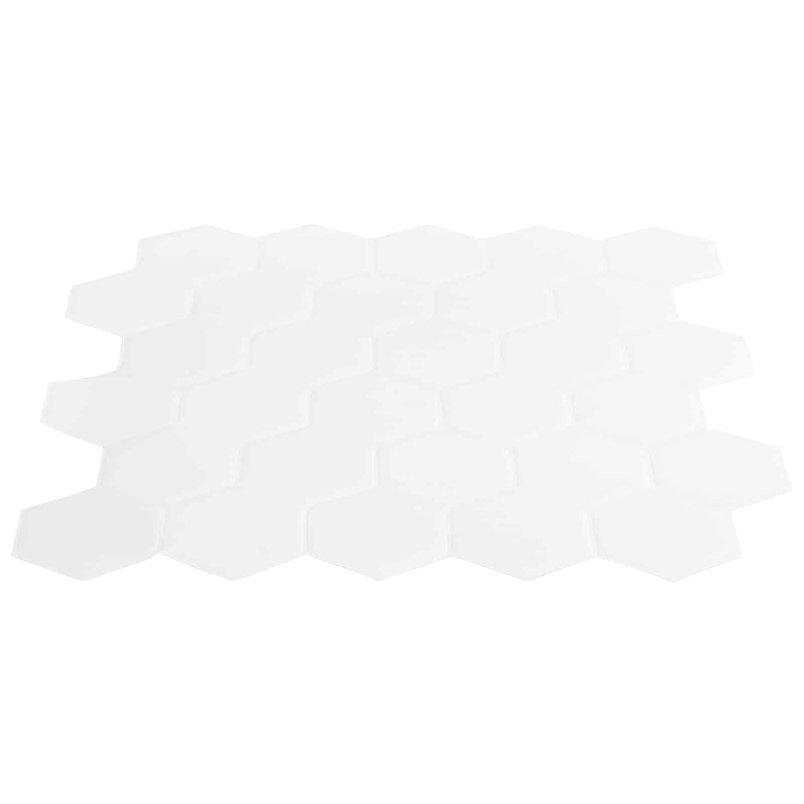 Heksagonska pločica 50 pcs Bijela 30 x 30 cm Poliuretan i PET
