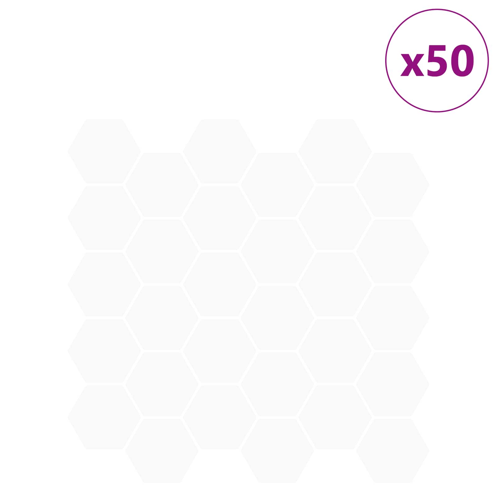 Heksagonska pločica 50 pcs Bijela 30 x 30 cm Poliuretan i PET