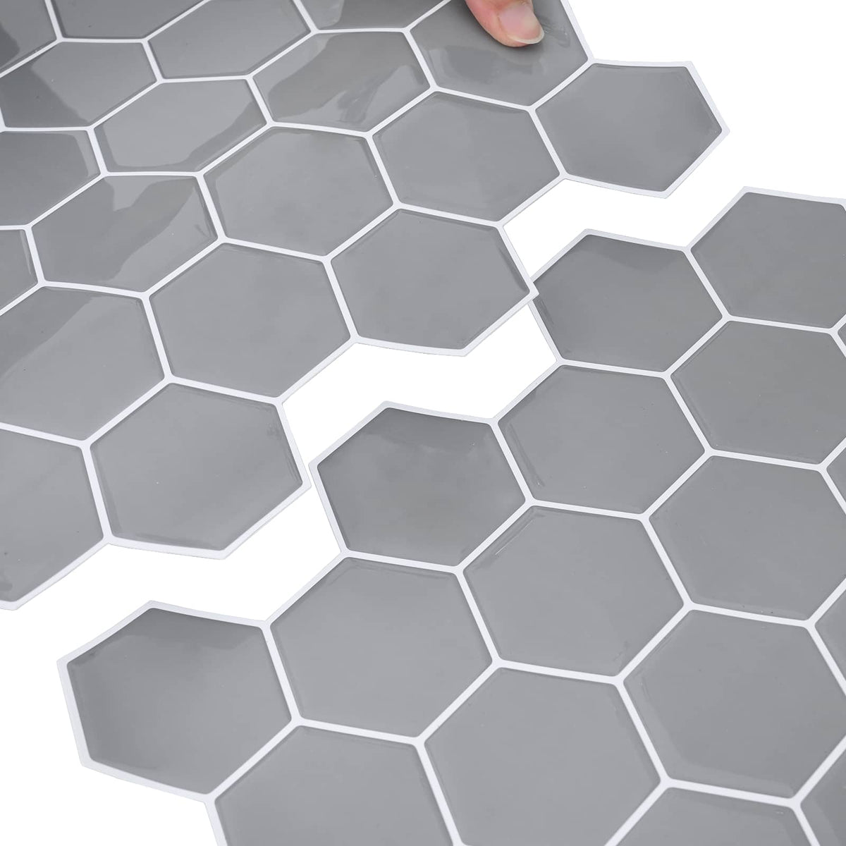 Heksagonska pločica 20 pcs Siva 30 x 30 cm Poliuretan i PET