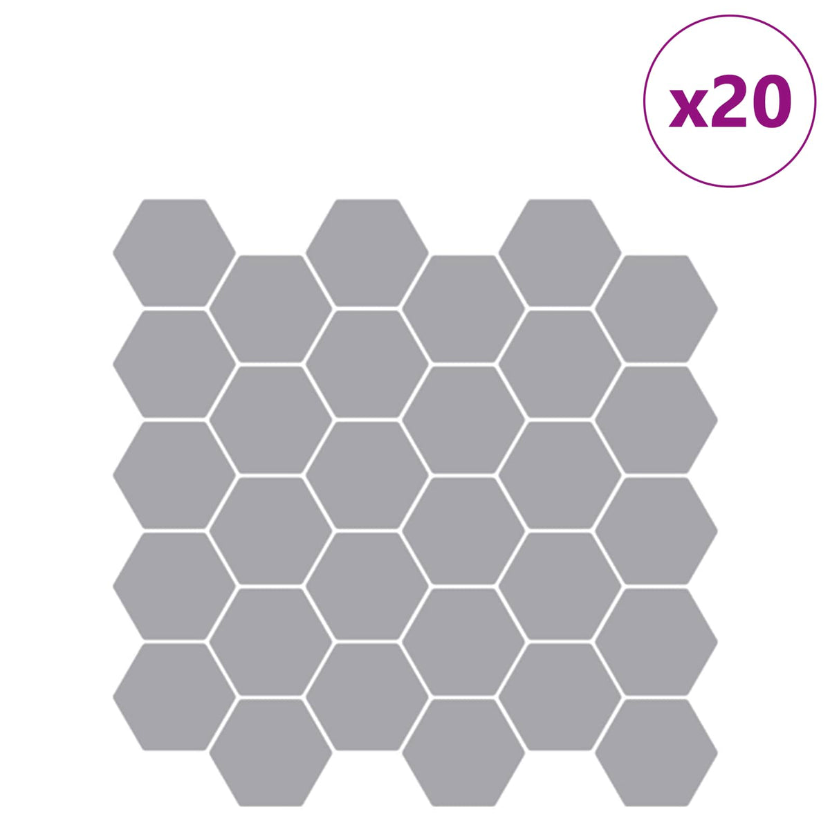 Heksagonska pločica 20 pcs Siva 30 x 30 cm Poliuretan i PET