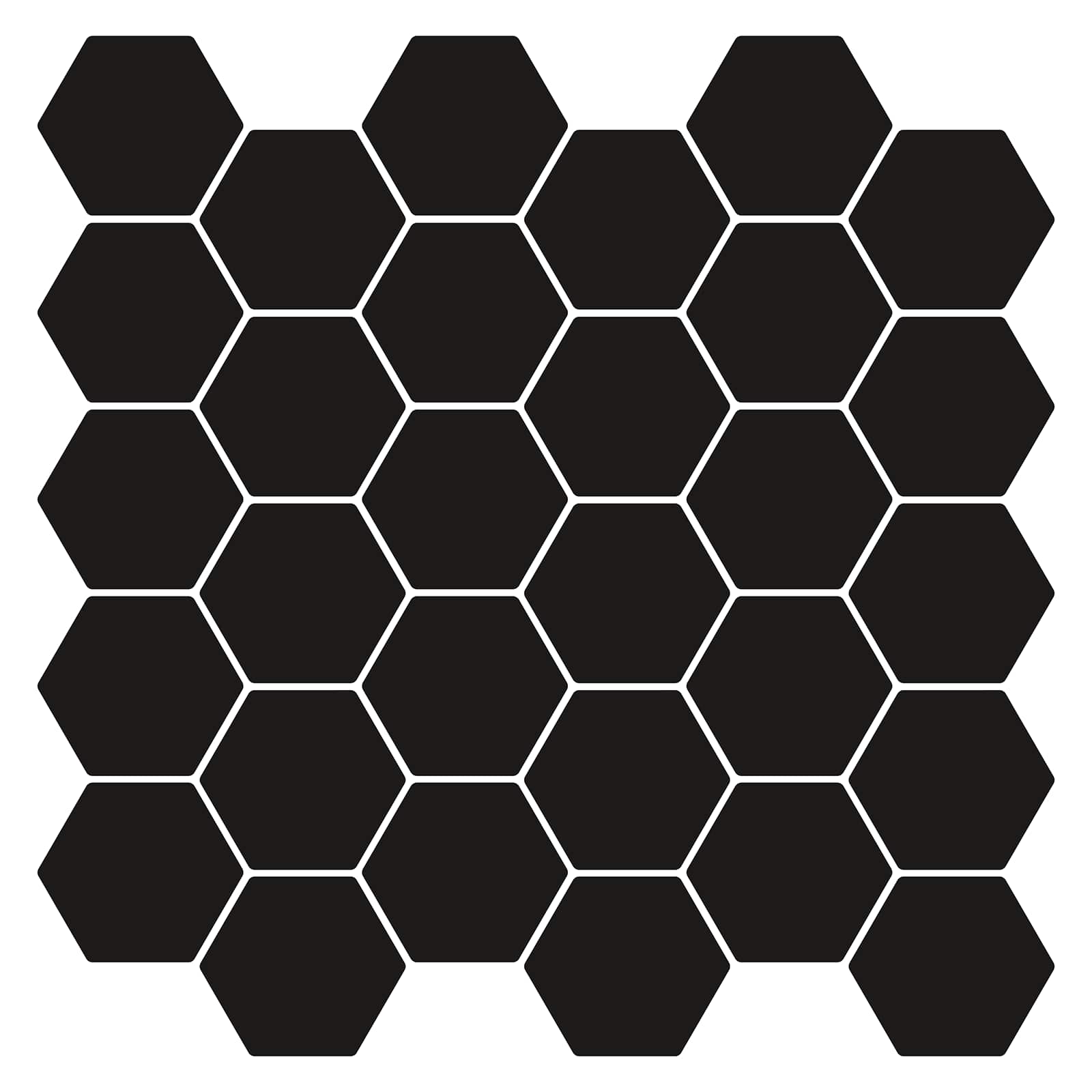 Heksagonska pločica 20 pcs Crna 30 x 30 cm Poliuretan i PET