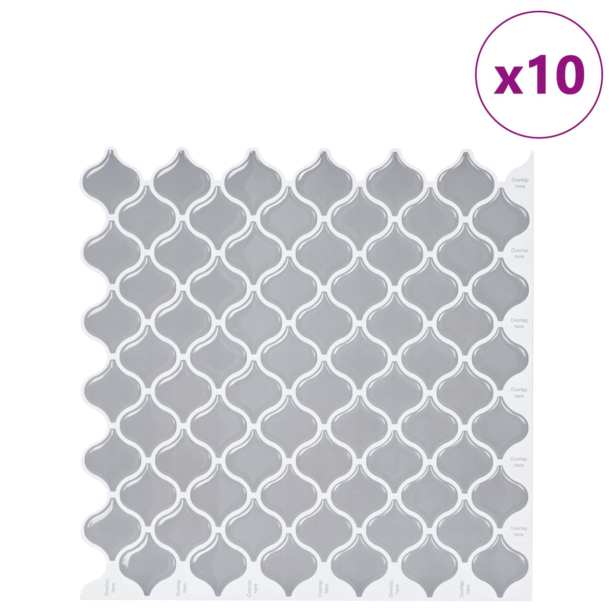 Lanturn ploča 10 pcs Siva 27 x 27 cm Poliuretan i PET