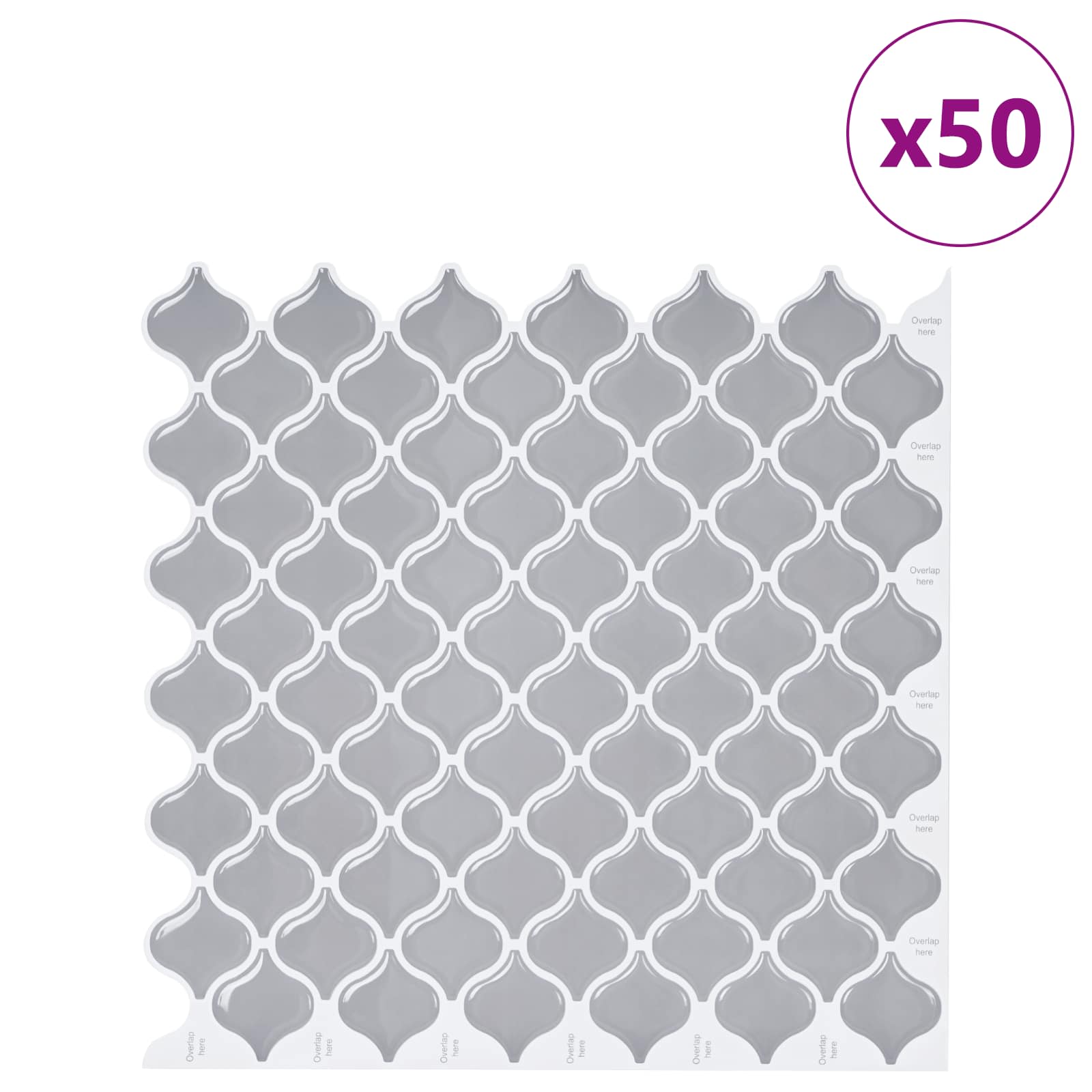 Lanturn ploča 50 pcs Siva 27 x 27 cm Poliuretan i PET