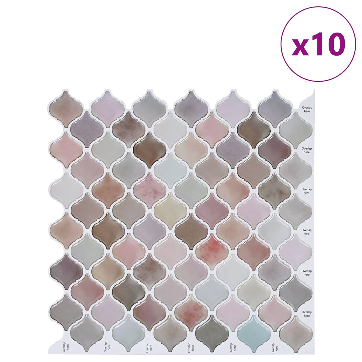 Lanturn ploča 10 pcs Bež 27 x 27 cm Poliuretan i PET