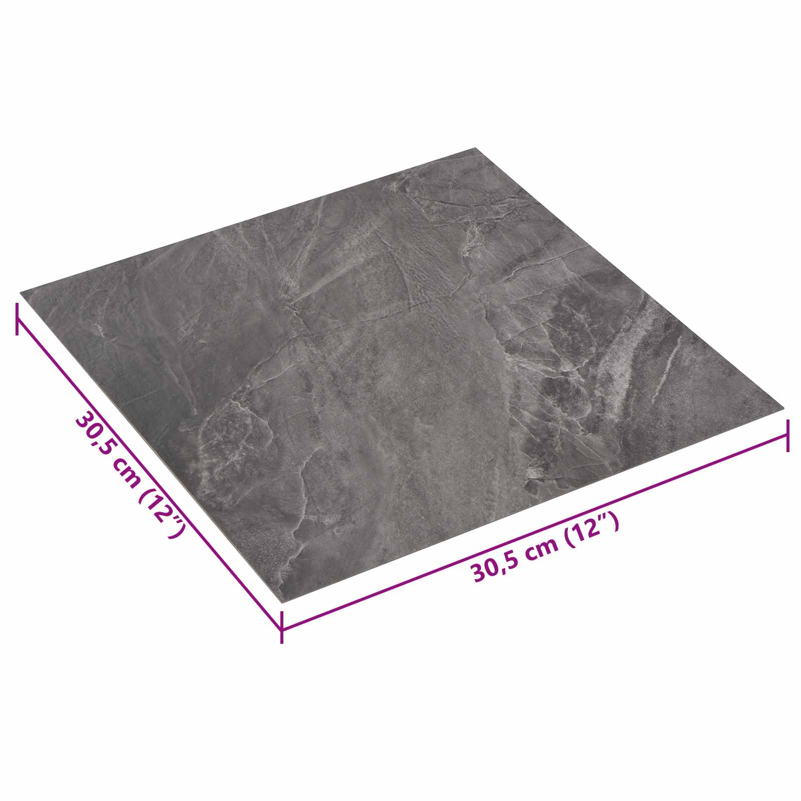 Samoljepljive Pločice za Pod 30,5 x 30,5 cm 20 pcs PVC Crna