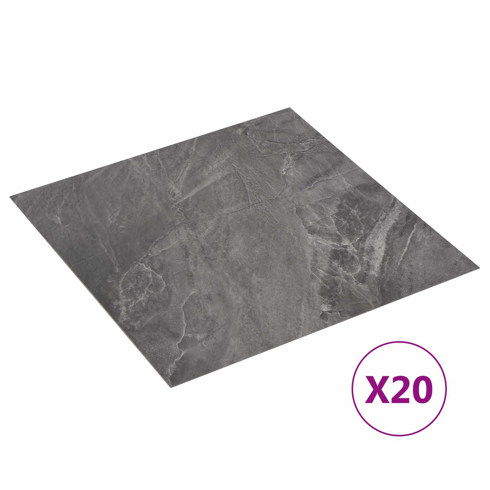 Samoljepljive Pločice za Pod 30,5 x 30,5 cm 20 pcs PVC Crna