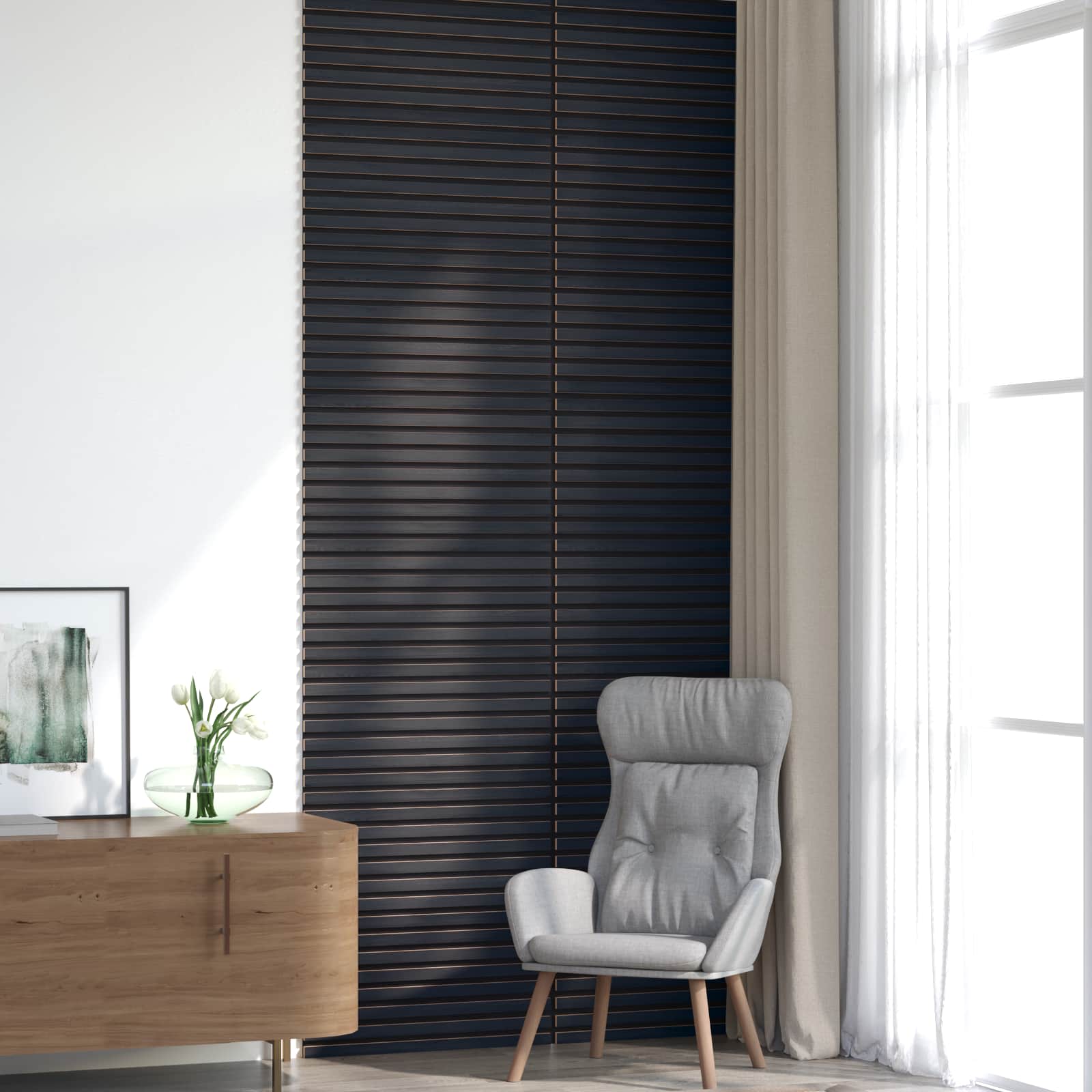 Zidne panele 8 pcs Antracit 60,5 x 60 cm