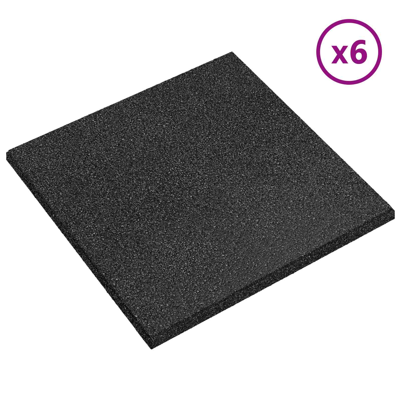 Ploče za zaštitu od padova 6 pcs Crna 50 x 50 cm Guma