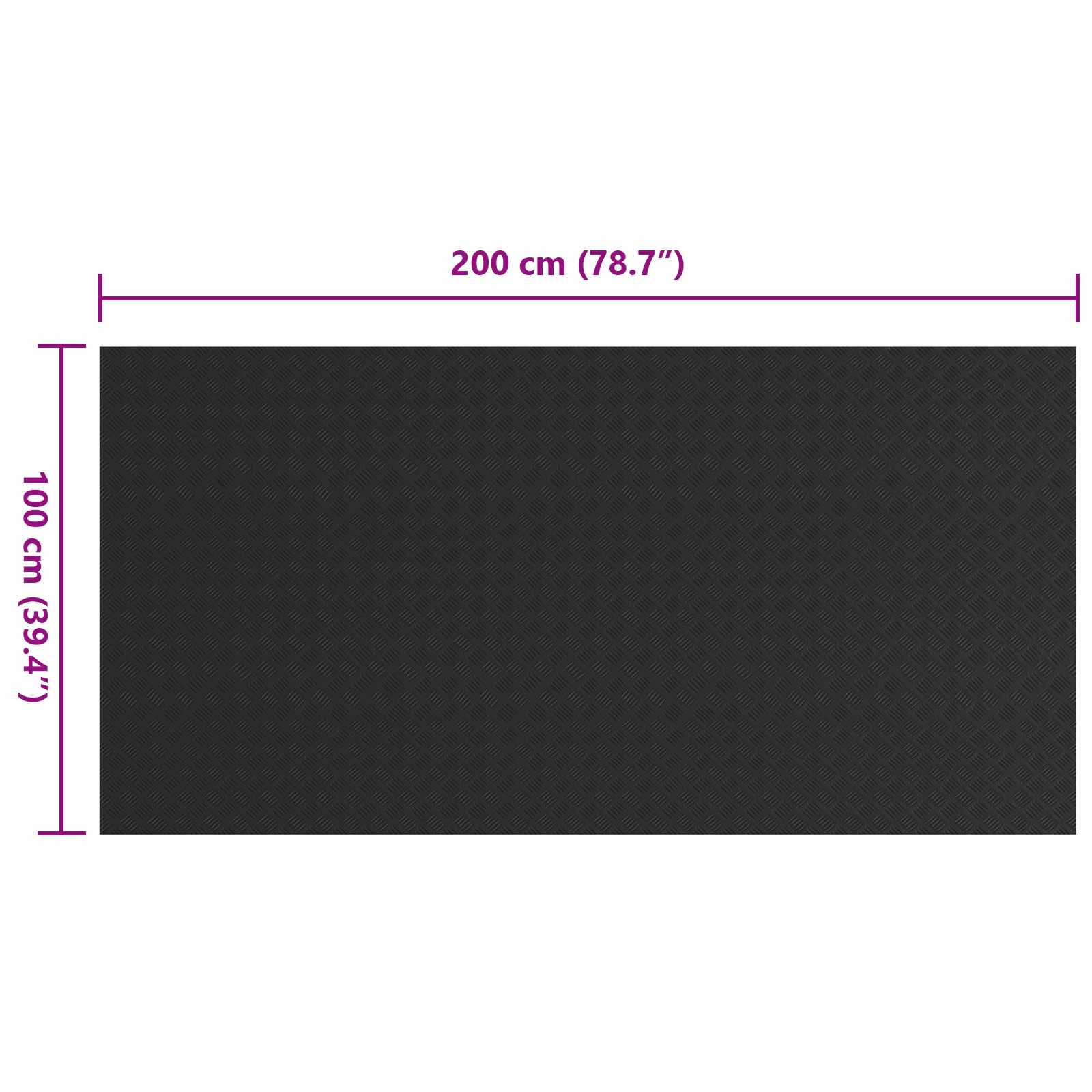 Podni mat Crna 1 x 2 m Guma