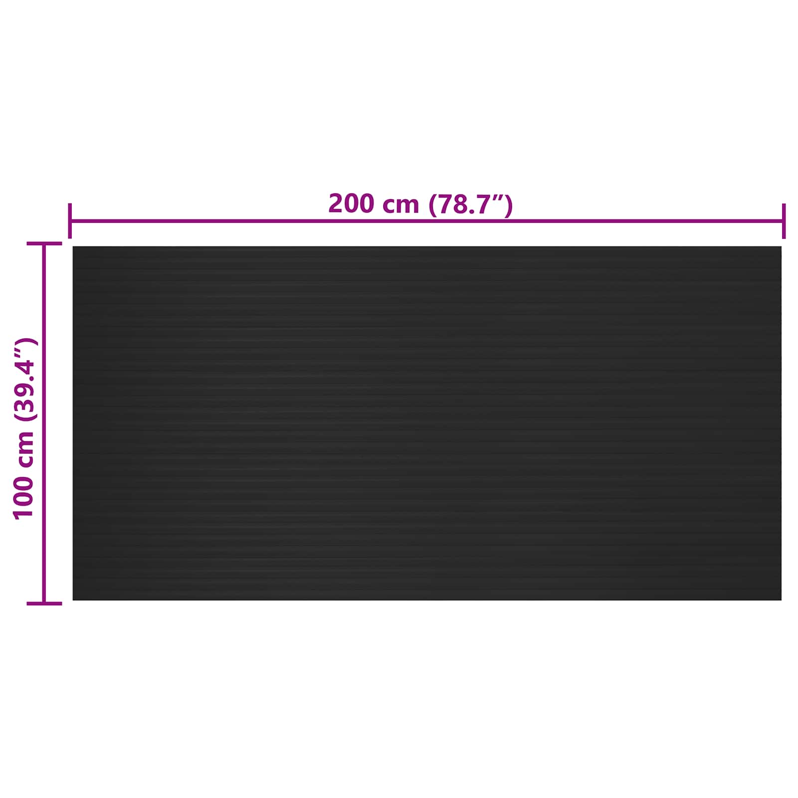 Podni mat Crna 1 x 2 m Guma
