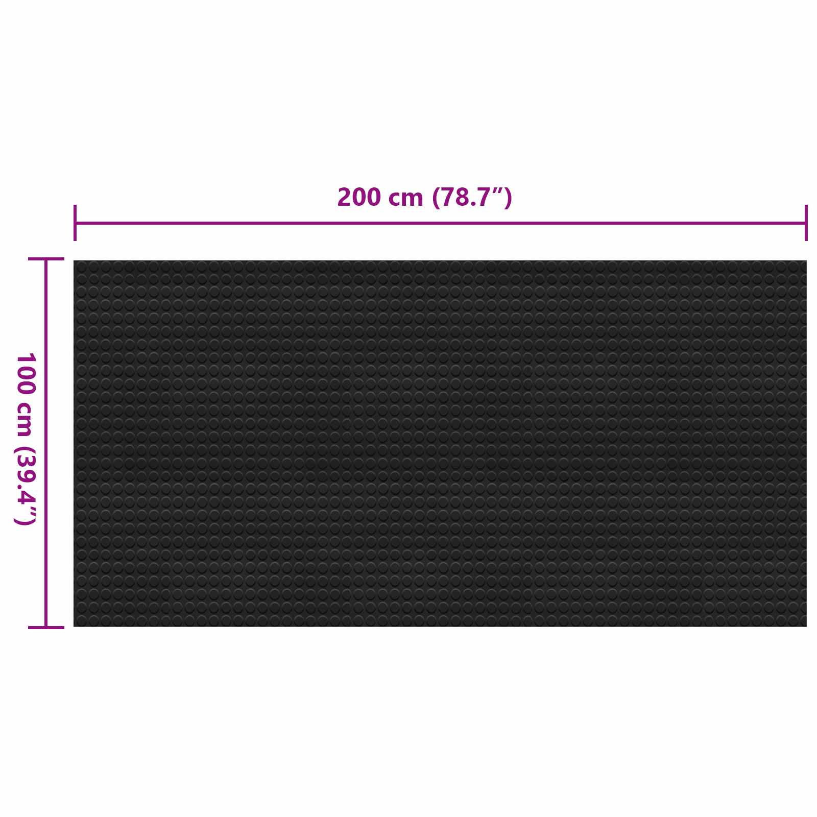 Podni mat Crna 1 x 2 m Guma