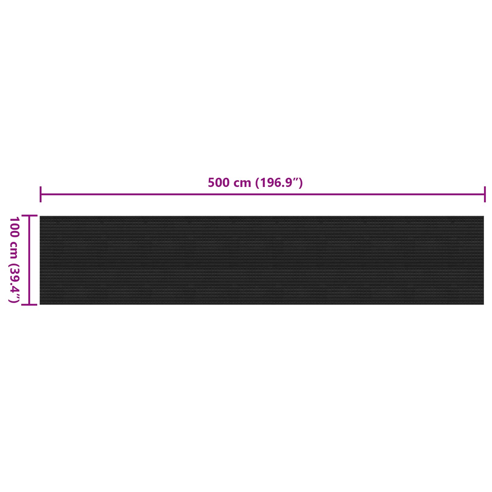 Podni mat Crna 1 x 5 m Guma