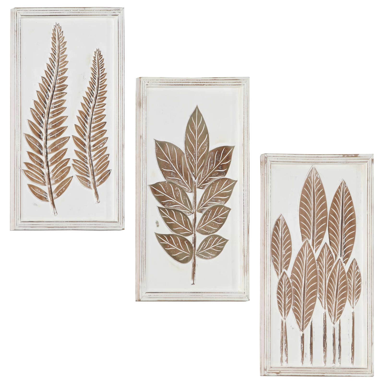 Umjetnički dekor 3 pcs Smeđa i bijela 40 x 40 x 1,5 cm