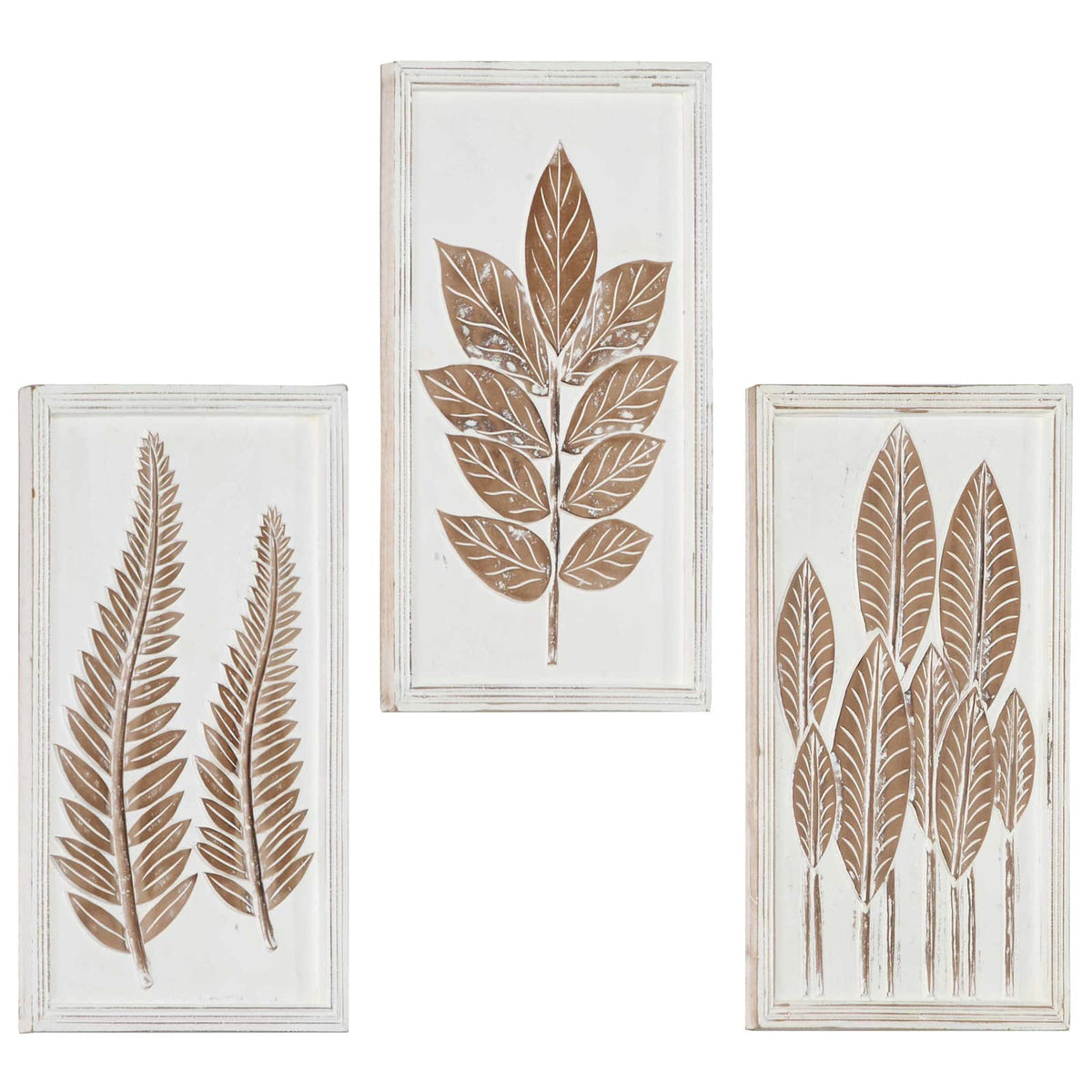 Umjetnički dekor 3 pcs Smeđa i bijela 40 x 40 x 1,5 cm