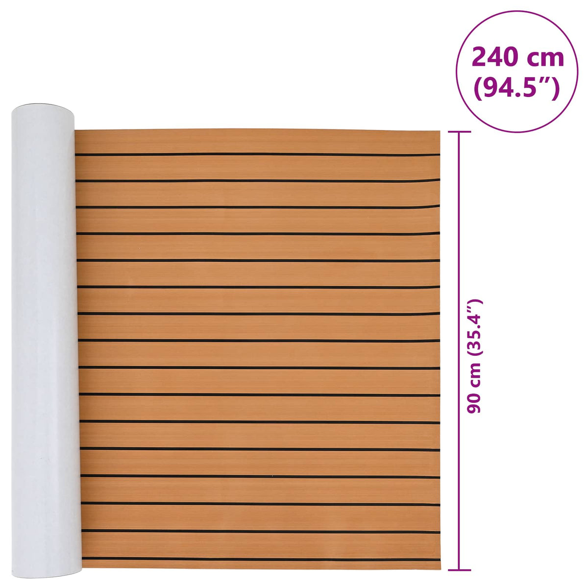 Prostirka za čamce Smeđa i crna 240 x 90 cm EVA