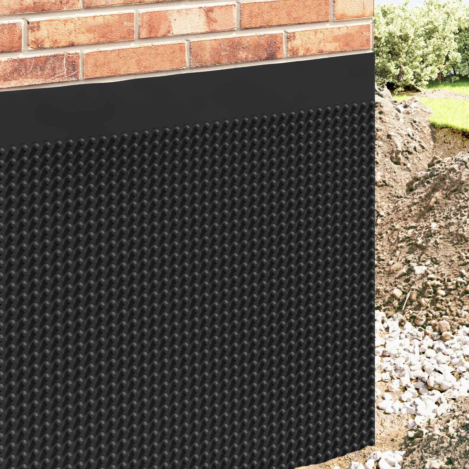 Pucketana odvodna ploča Crna 1 x 10 m HDPE