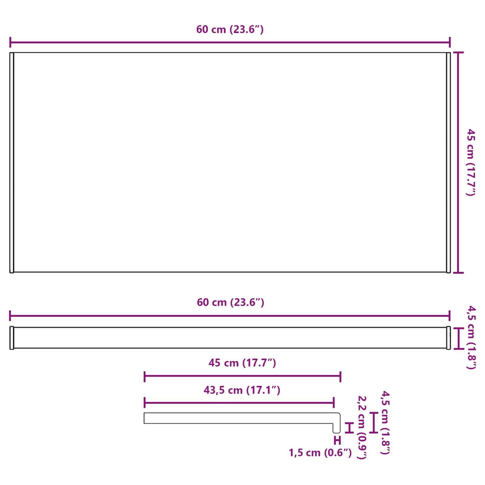 Prozorska klupčica Bijela 60 x 45 x 4,5 cm PVC