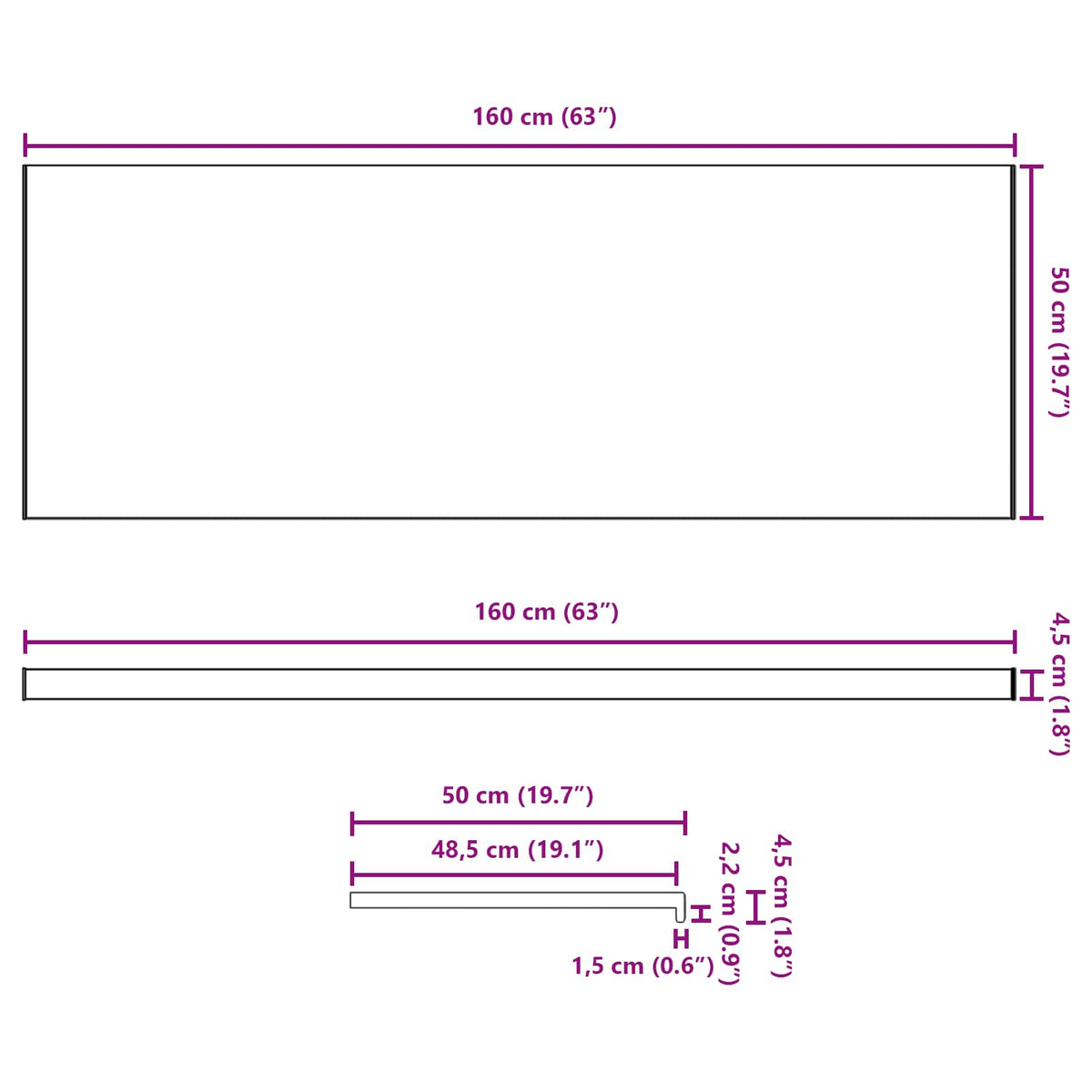 Prozorska klupčica Bijela 160 x 50 x 4,5 cm PVC