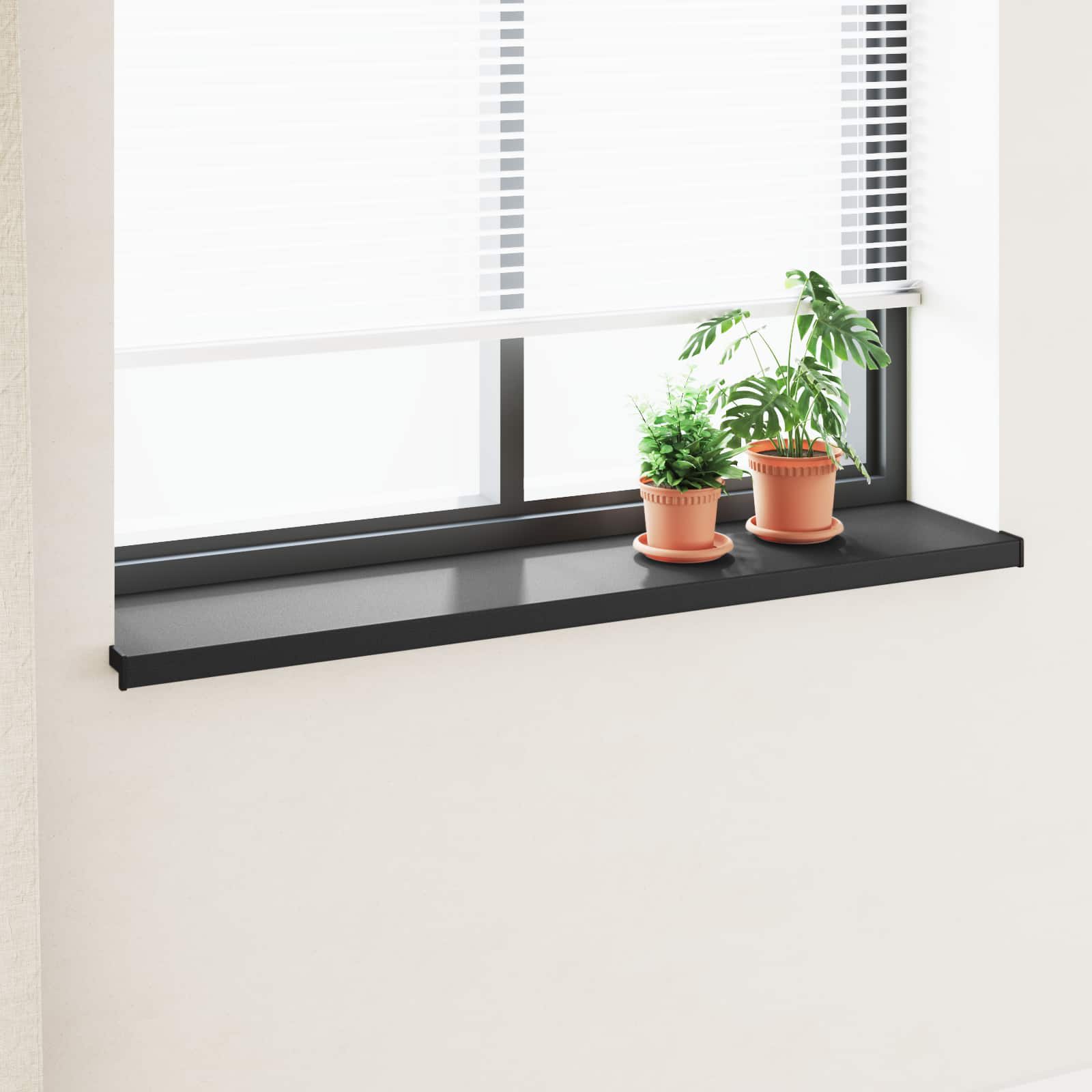 Prozorska klupčica Crno s drvenim uzorkom 160 x 35 x 4,5 cm PVC