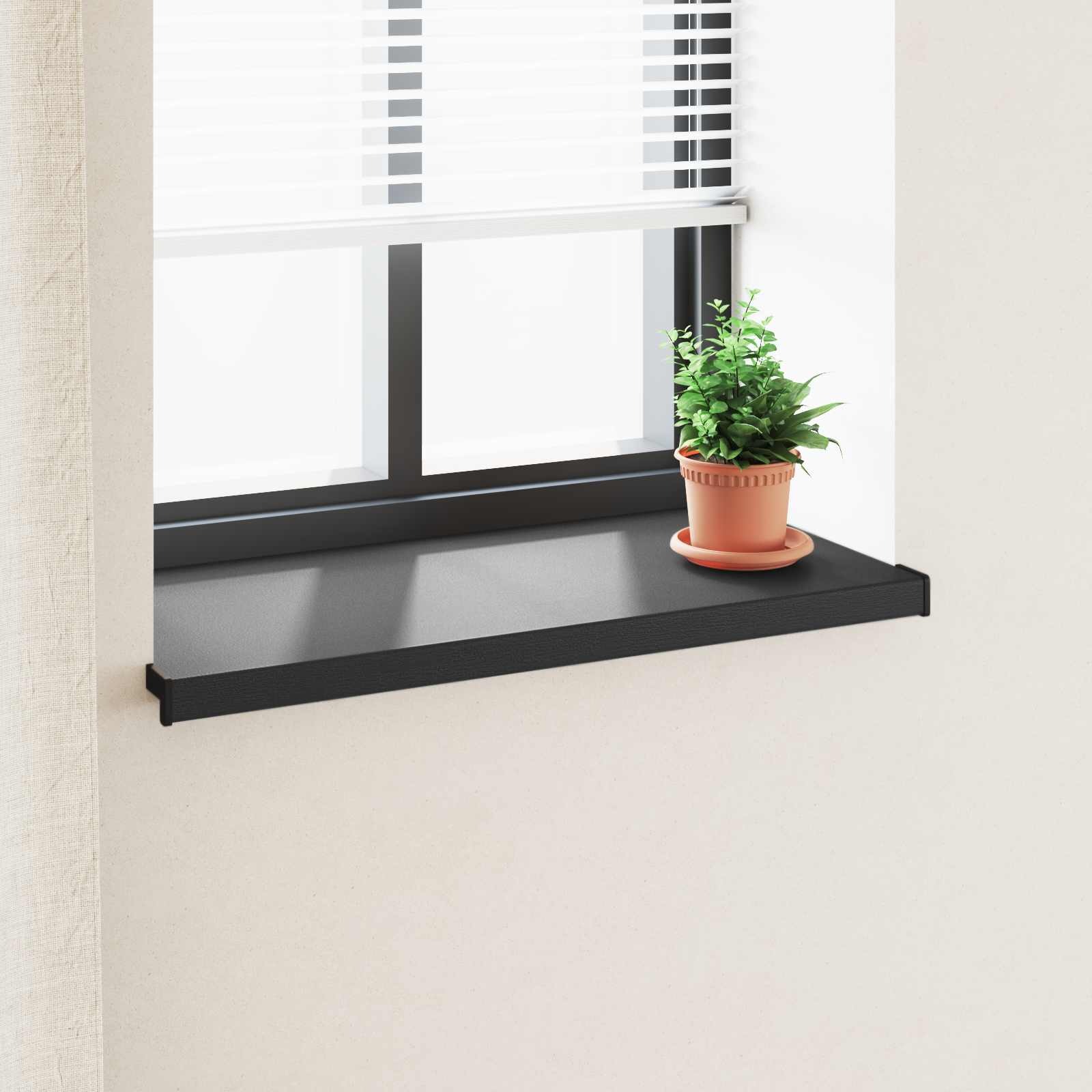 Prozorska klupčica Crno s drvenim uzorkom 60 x 40 x 4,5 cm PVC
